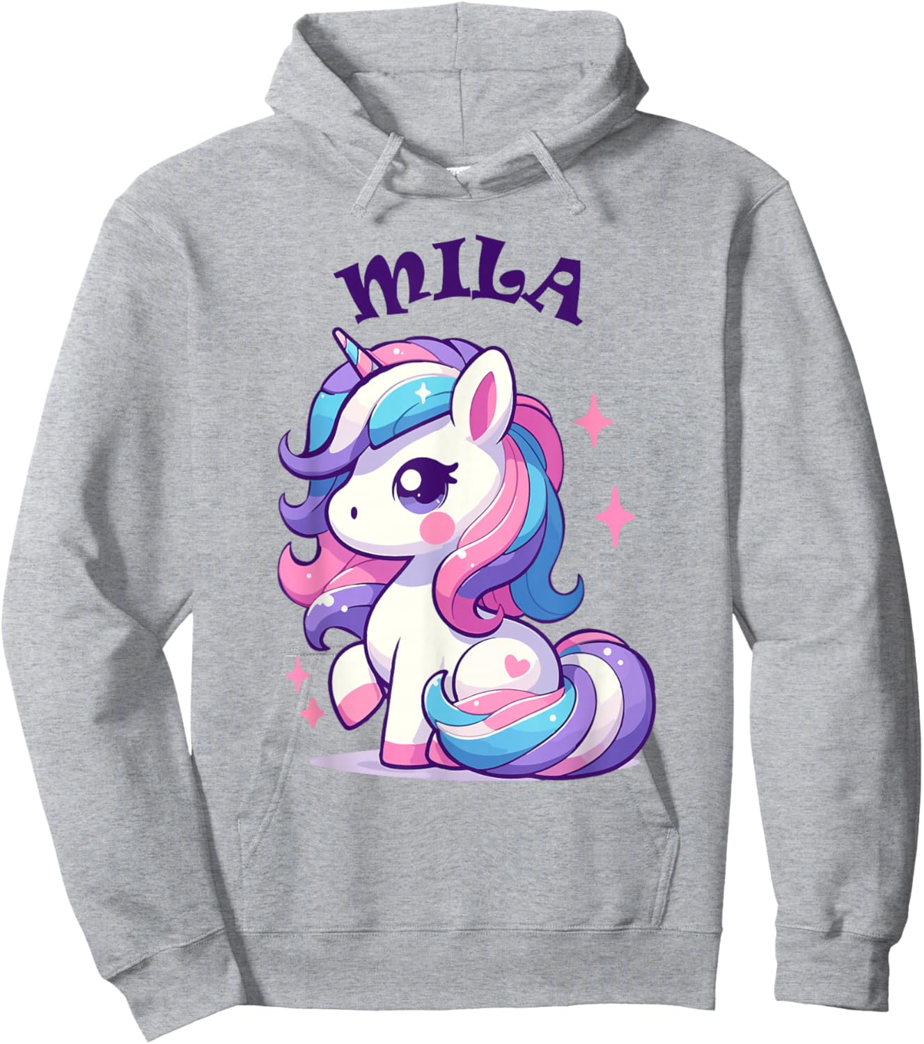 Mila Cute Unicorn Girl Name Mila , white, S Hoodie - Hoodie | Ash