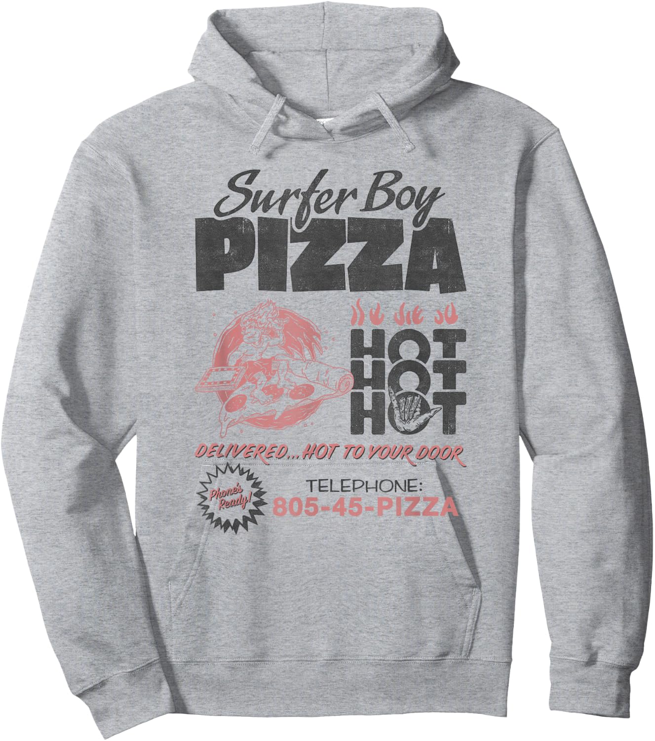 Stranger Things Surfer Boy Pizza Flyer Hoodie - Hoodie | Ash