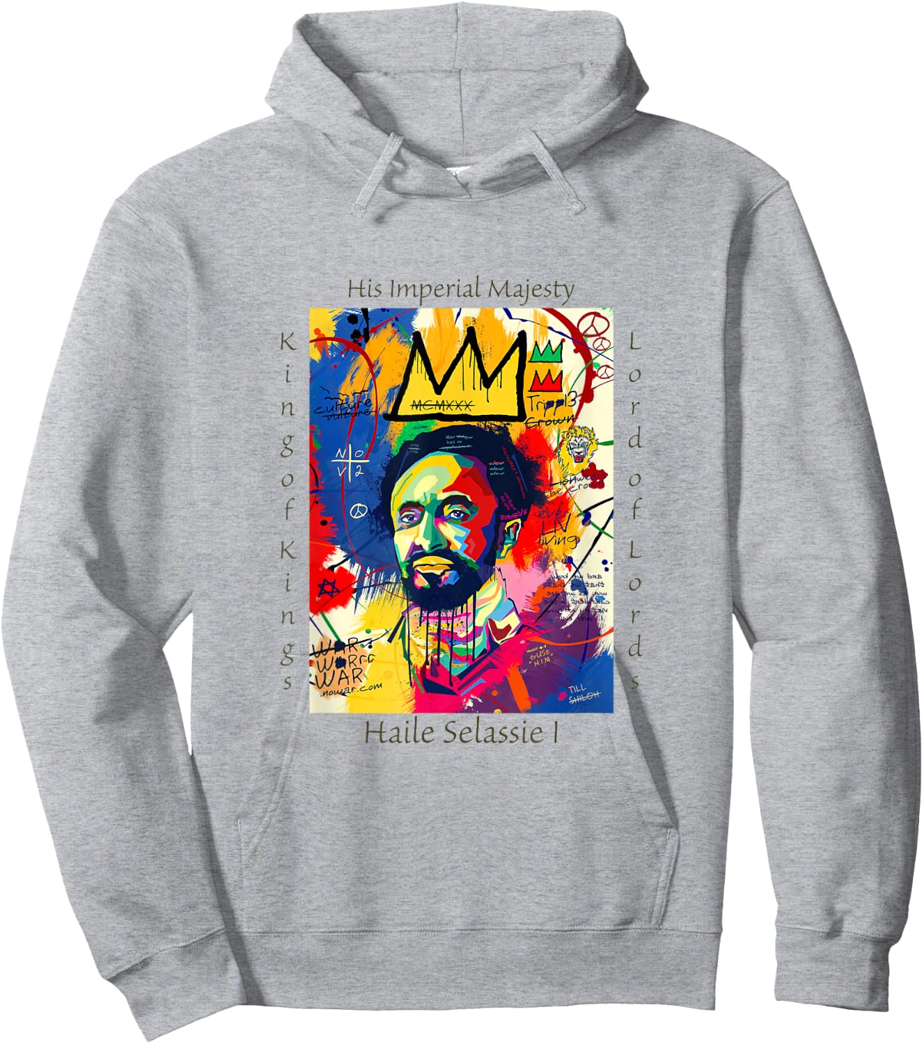 Haile Selassie Portrait Hoodie - Hoodie | Ash