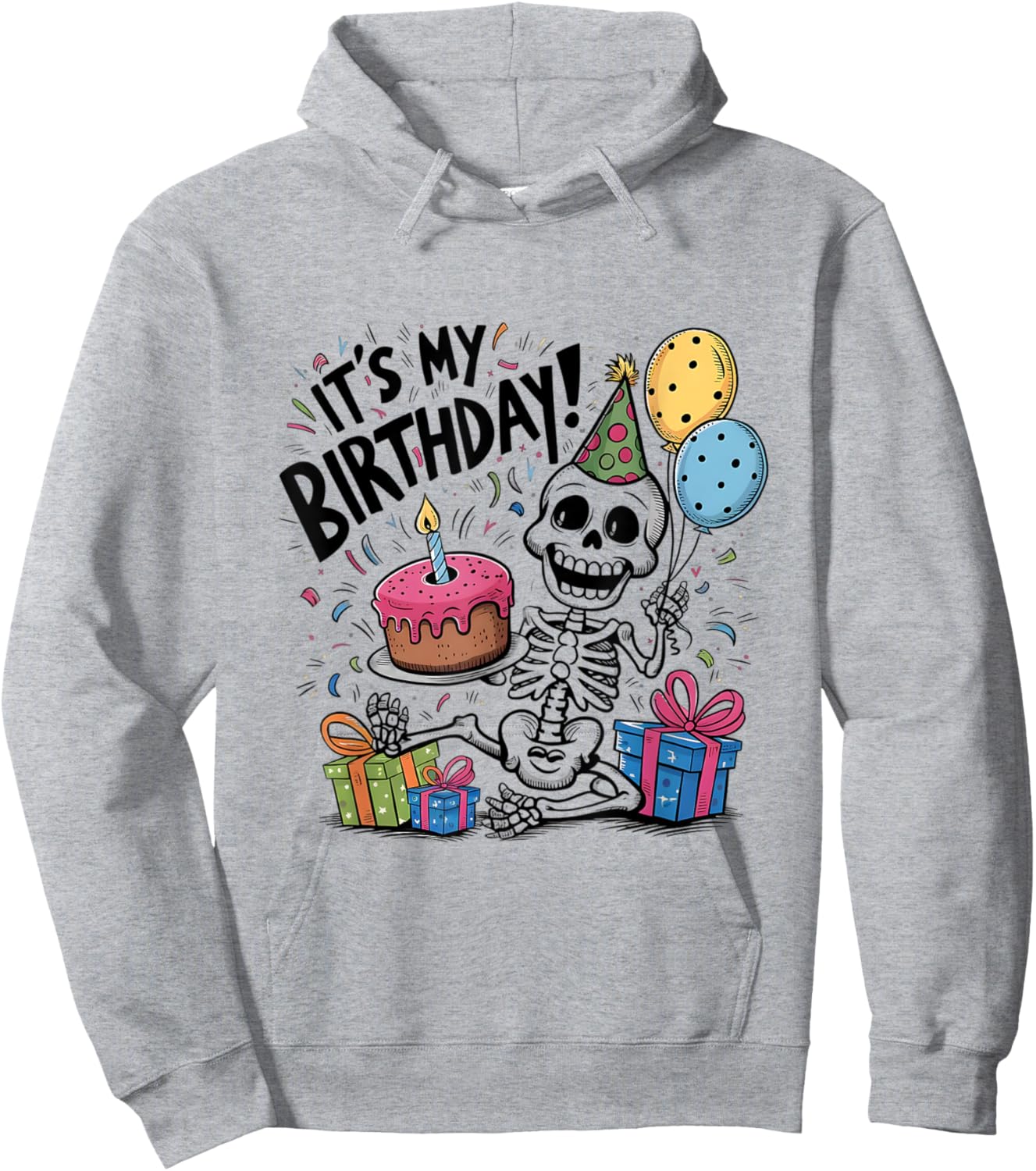 Birthday Boy Skeleton It's My Birthday Party Hoodie - Hoodie | Ash
