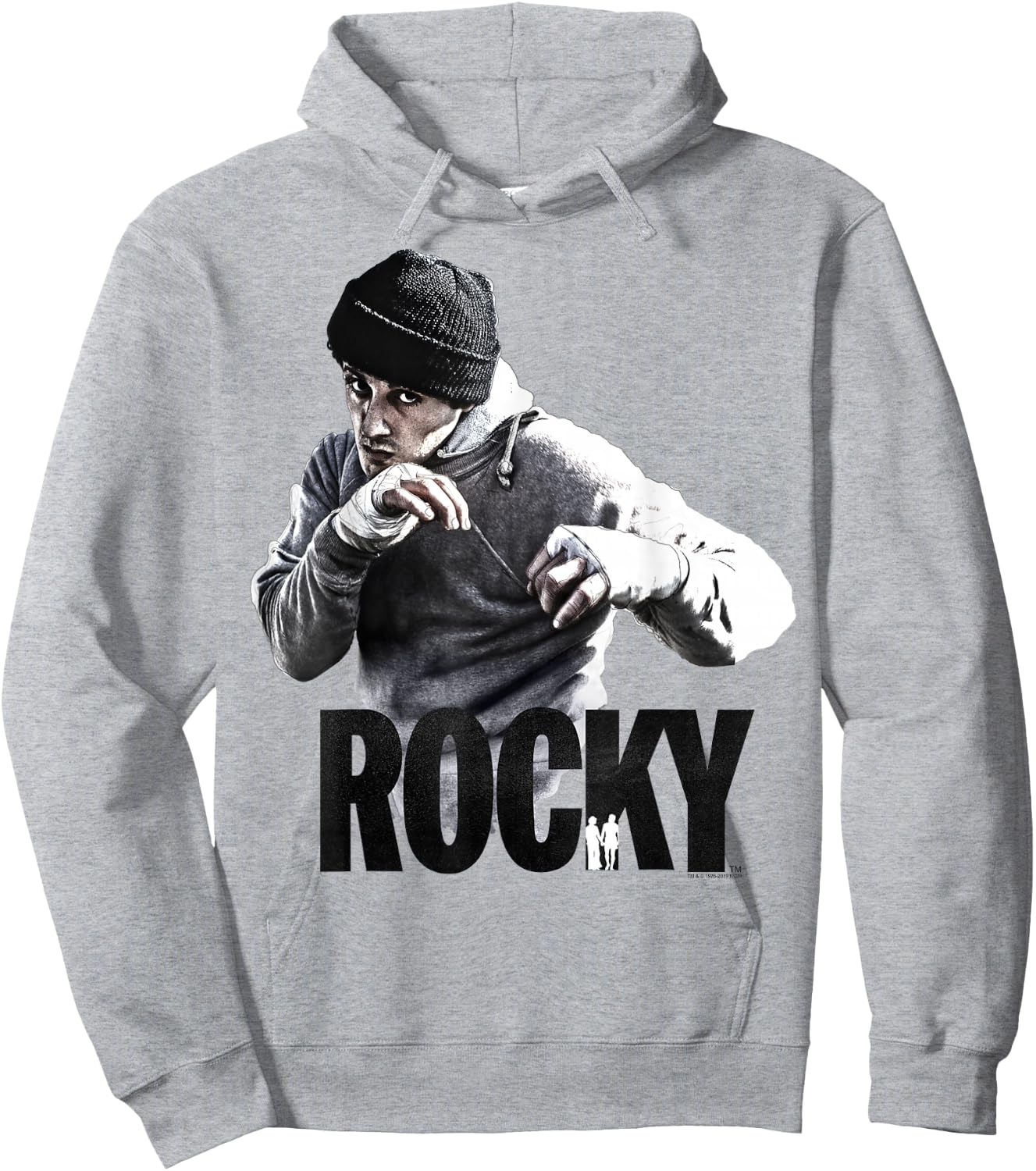 Rocky Shadow Boxing Portrait Logo Hoodie - Hoodie | Ash