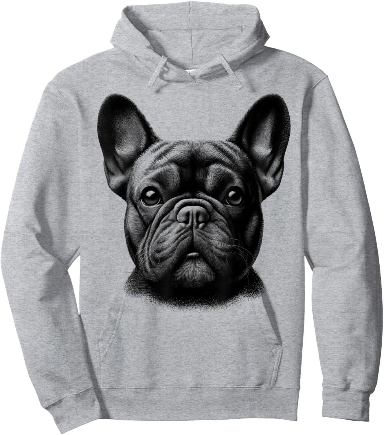 Head Portrait of a Cute French Bulldog Hoodie - Hoodie | Ash