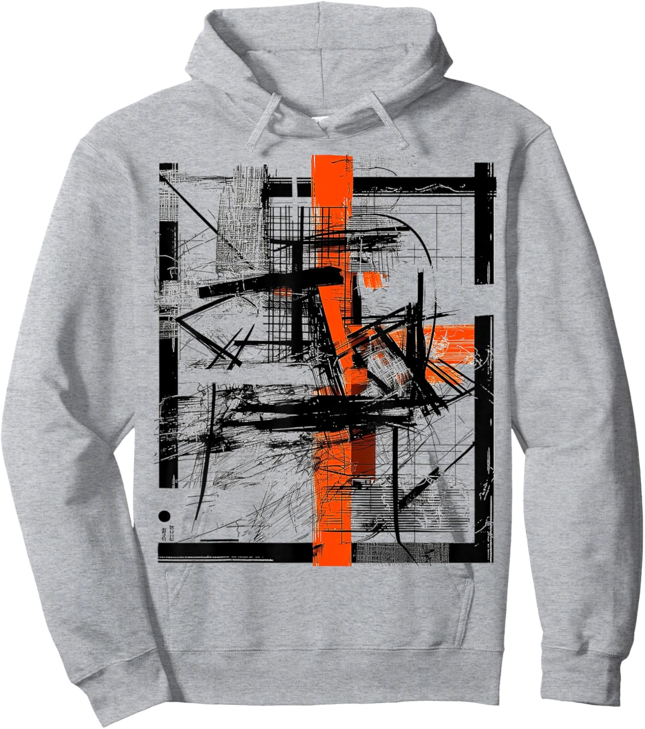 Art Drawing Abstract Geometric Graphic Art Hoodie - Hoodie | Ash