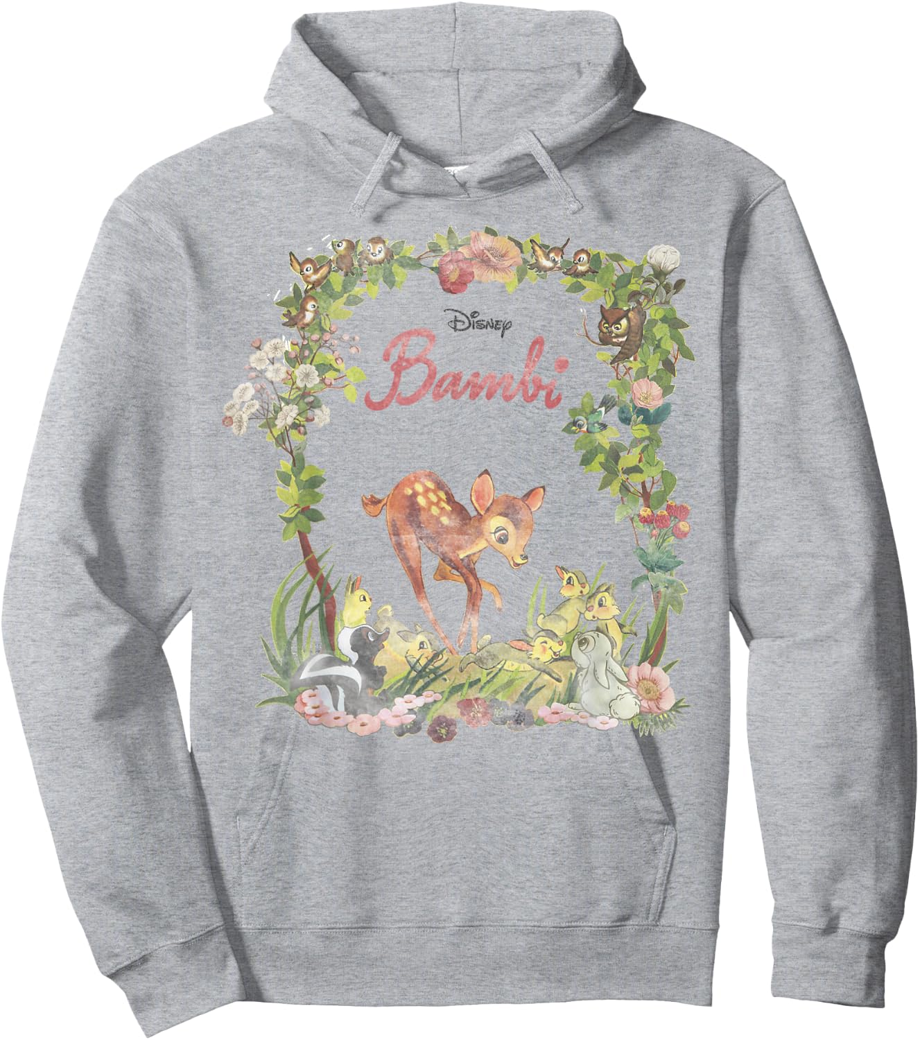 Disney Bambi Floral Portrait Hoodie - Hoodie | Ash