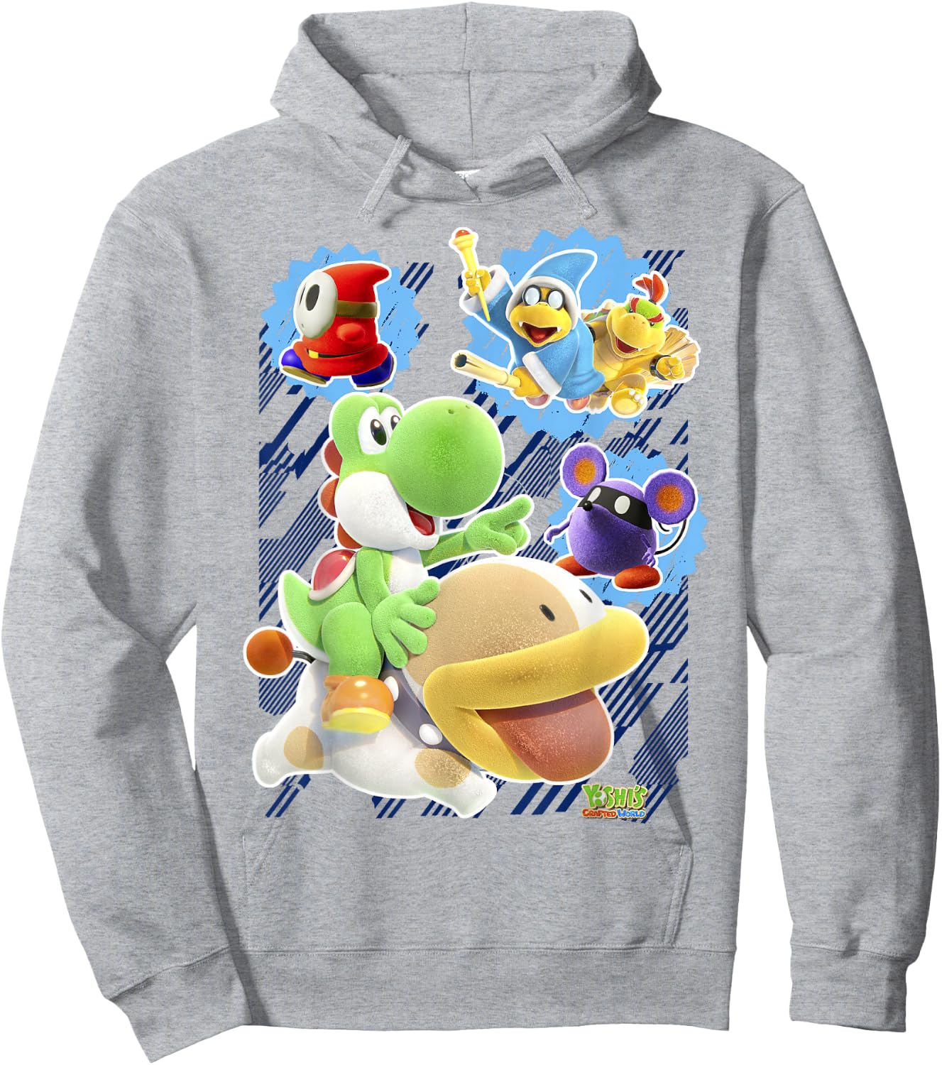 Yoshi's Crafted World Group Shot Poster Graphic Hoodie - Hoodie | Ash