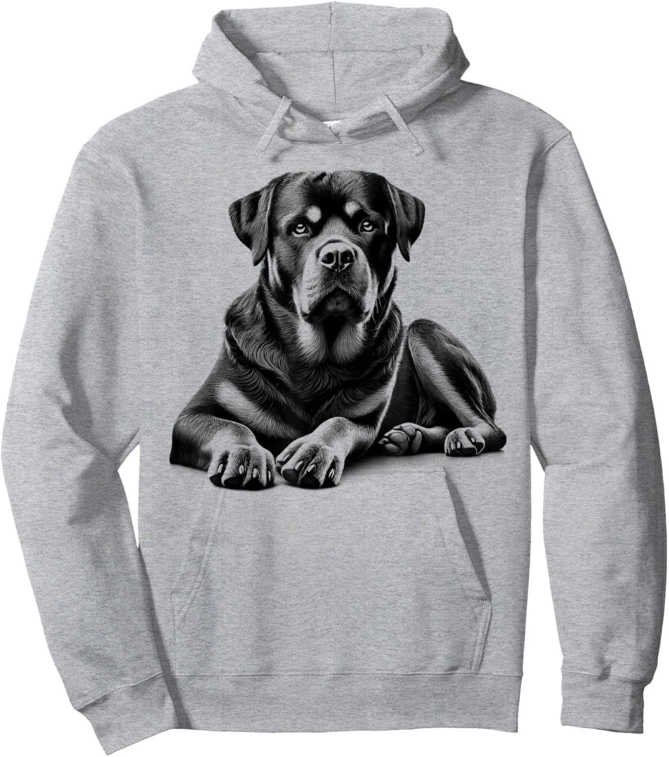 Rottweiler Dog in Lying Pose Hoodie - Hoodie | Ash