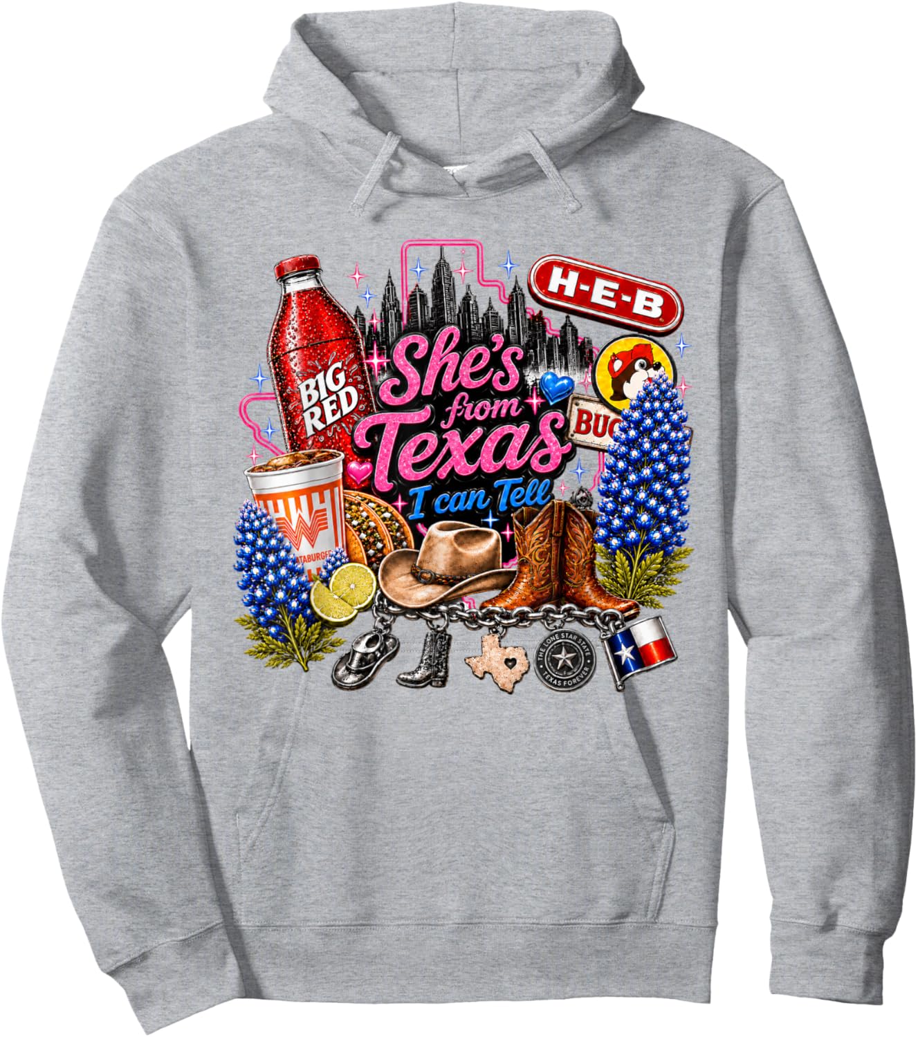 Shes from Texas I Can Tell State Pride Hoodie - Hoodie | Ash