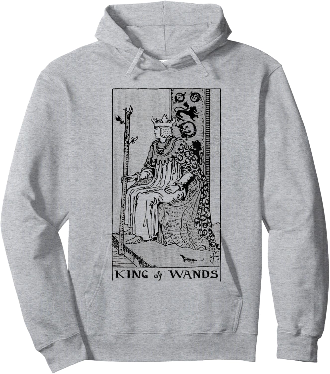 Vintage Tarot Card the Suit of Wands King Hoodie - Hoodie | Ash