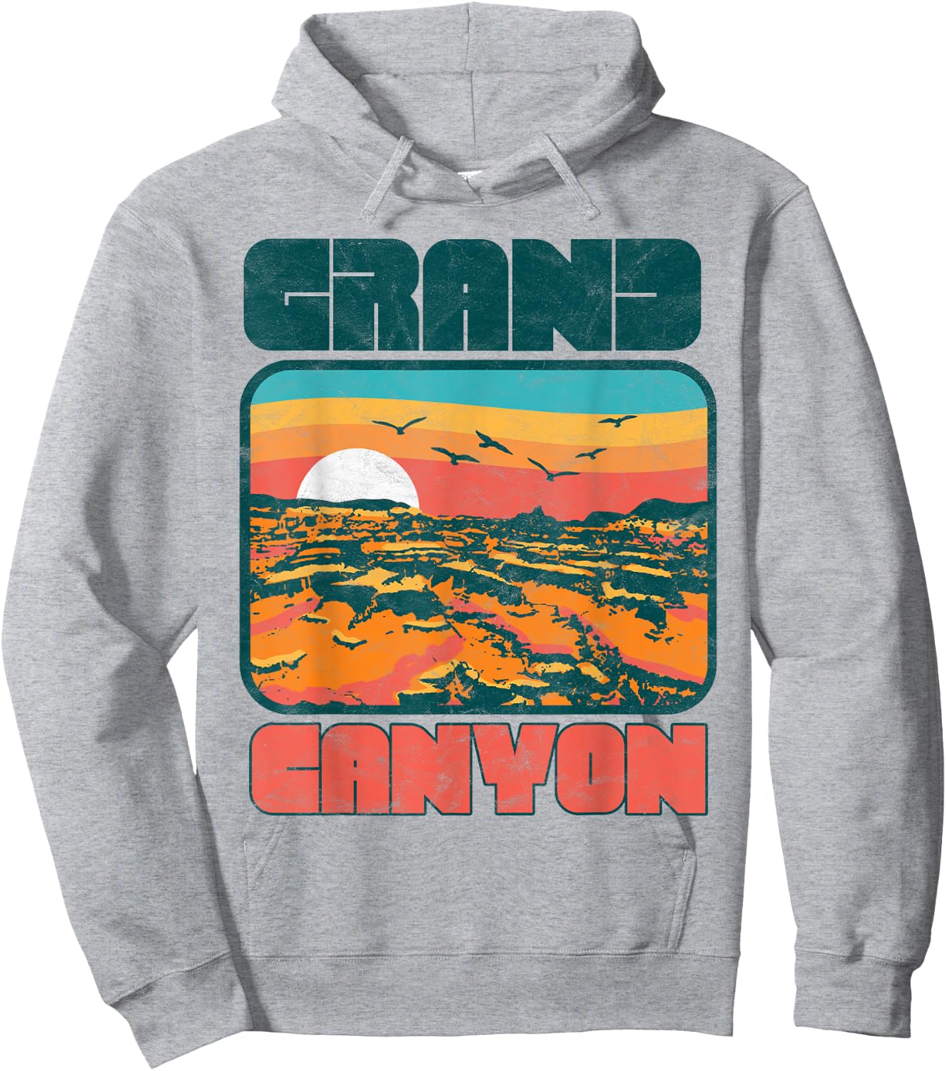 Vintage 80's Grand Canyon Retro Vibe Graphic Hoodie - Hoodie | Ash