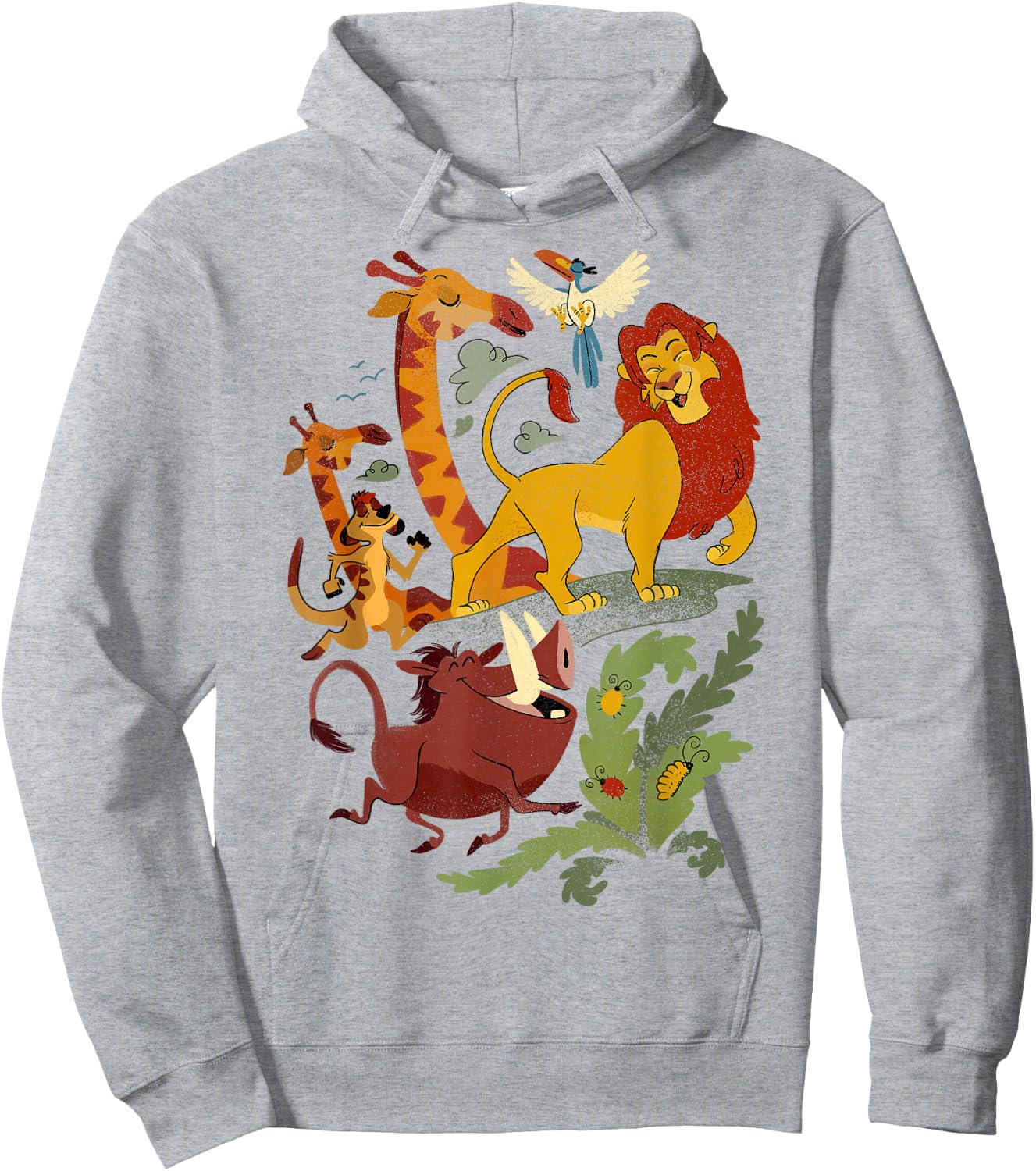 Disney Lion King Friends Animated Portrait Hoodie - Hoodie | Ash