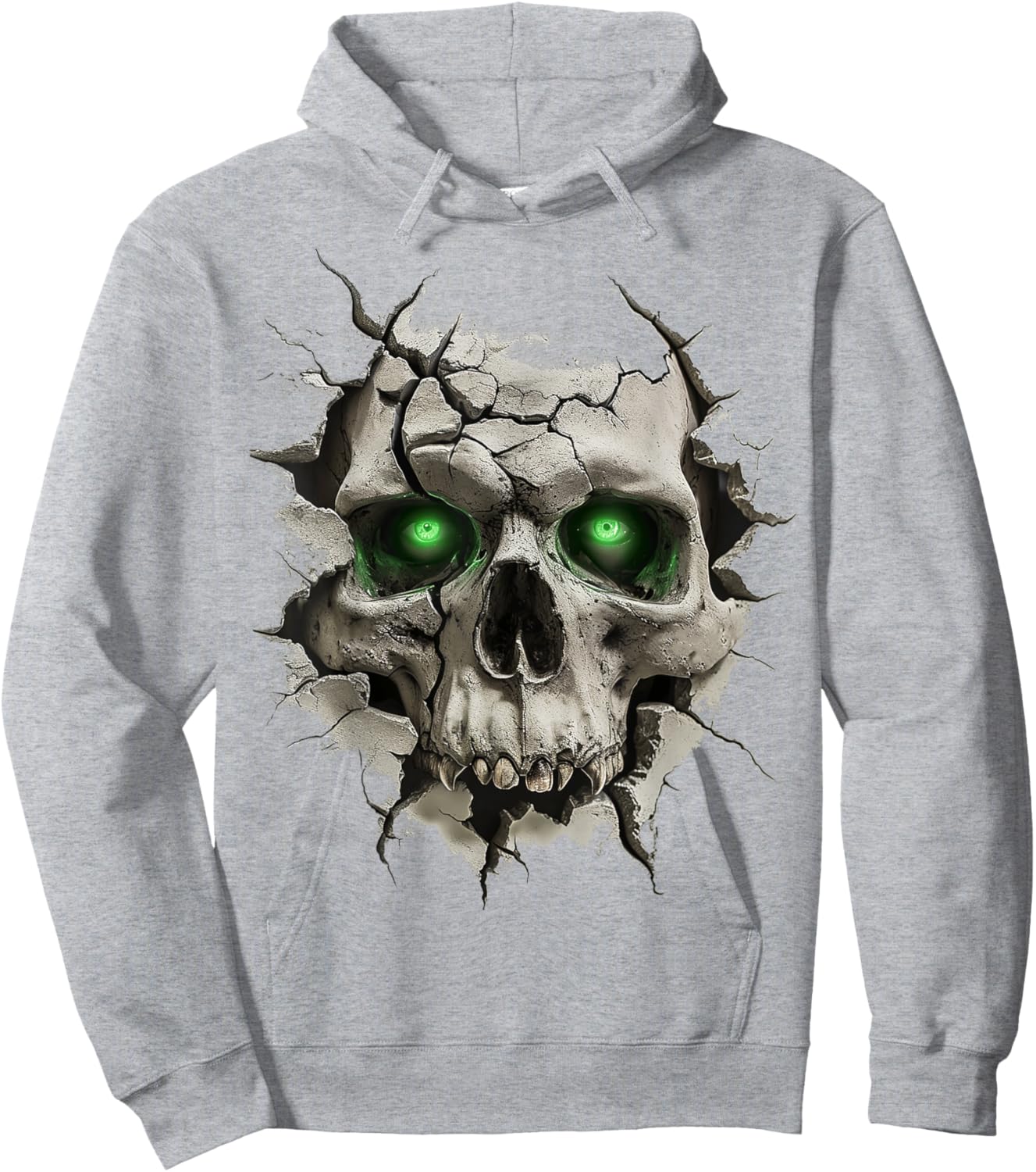 Skull Graphic Art Motif Artwork Skull Hoodie - Hoodie | Ash