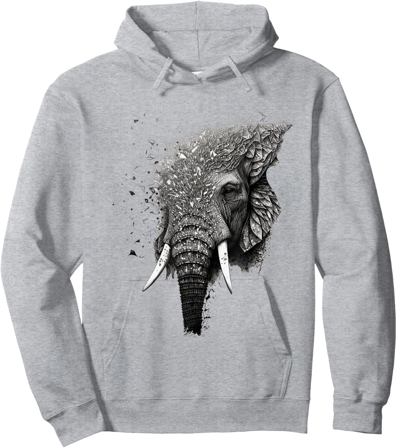 Elephant Drawing Animal Elephant Hoodie - Hoodie | Ash