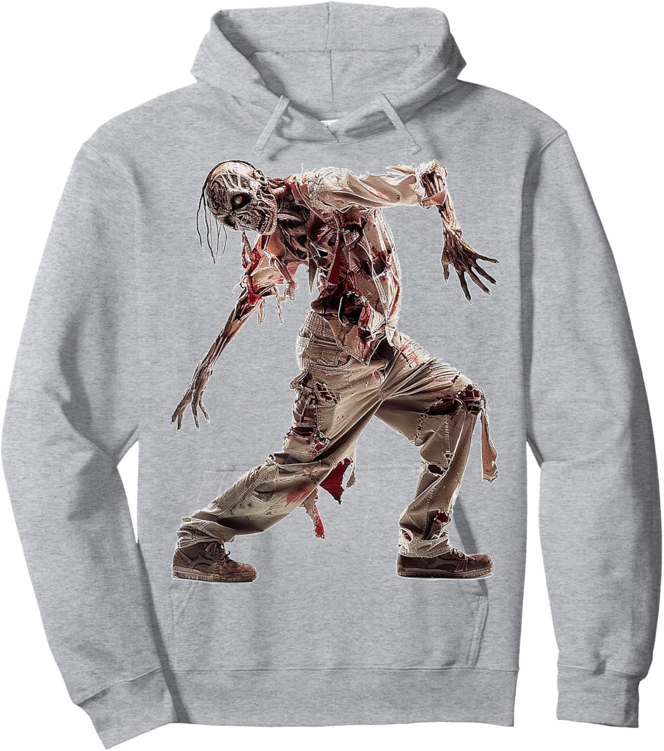 Zombie Costume Halloween Graphic Art Zombie Hoodie - Hoodie | Ash