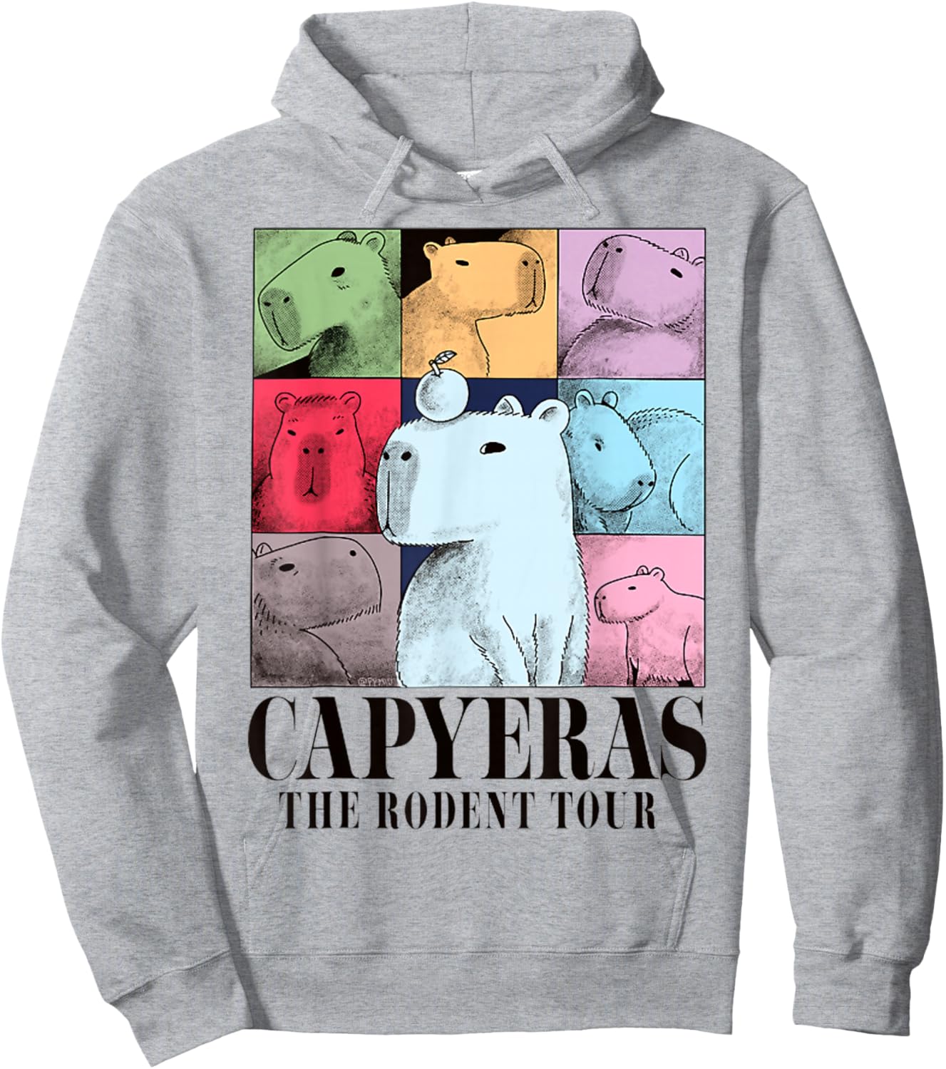 Capyeras Rodent Tour Cute Capybara Art Hoodie - Hoodie | Ash