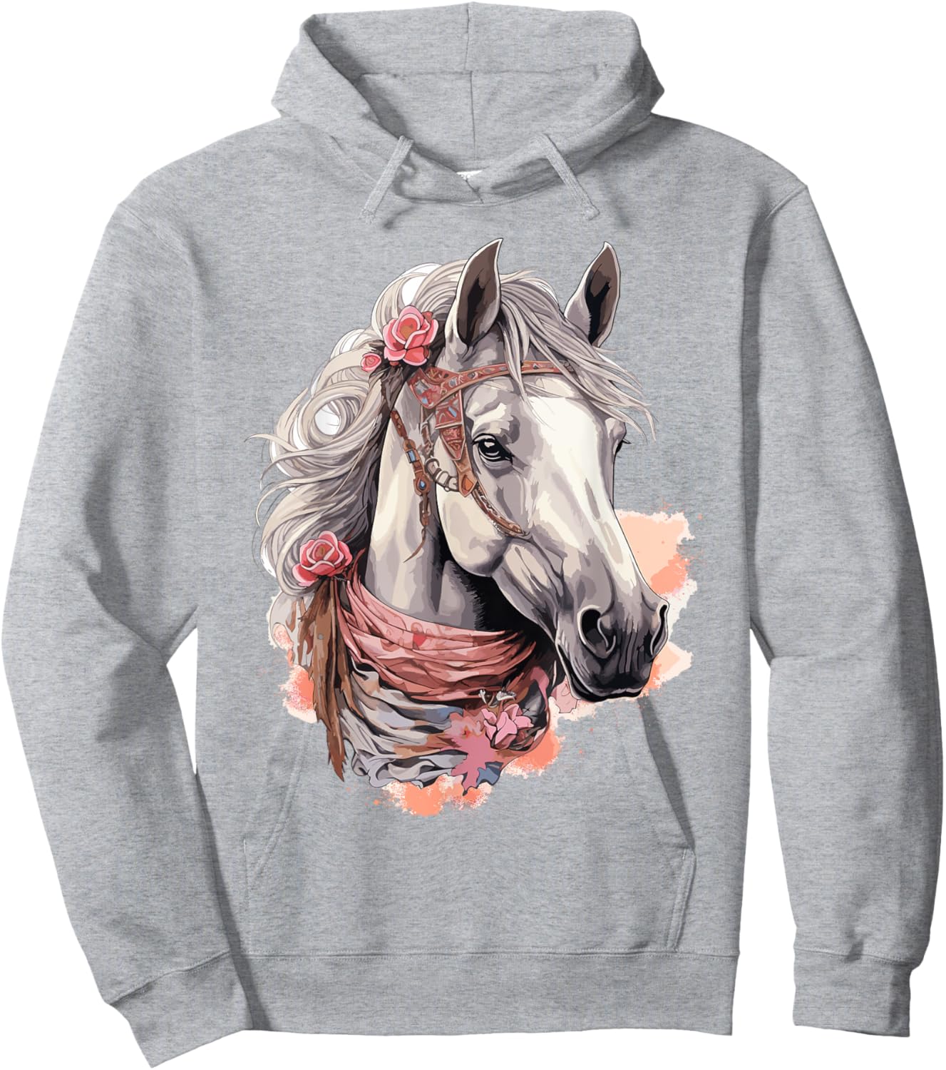 Horse Women Children Girls Riding Horse Hoodie - Hoodie | Ash