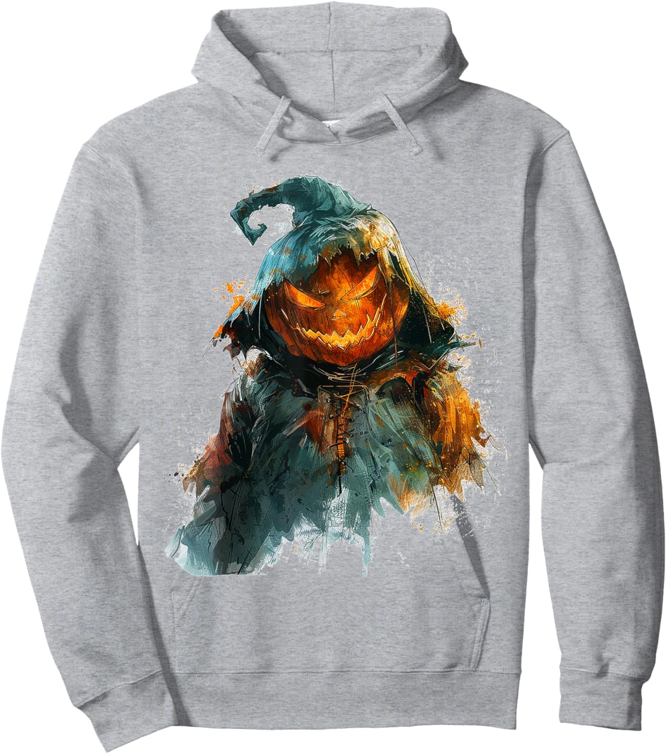 Pumpkin Costume Halloween Graphic Art Pumpkin Hoodie - Hoodie | Ash
