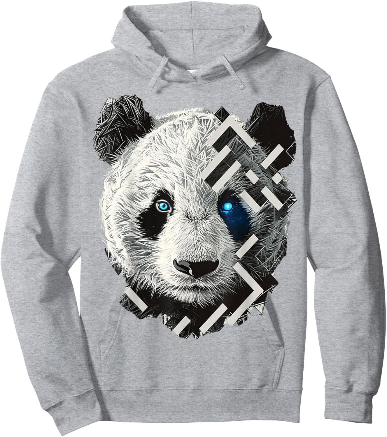Panda Drawing Animal Geometric Art Panda Hoodie - Hoodie | Ash