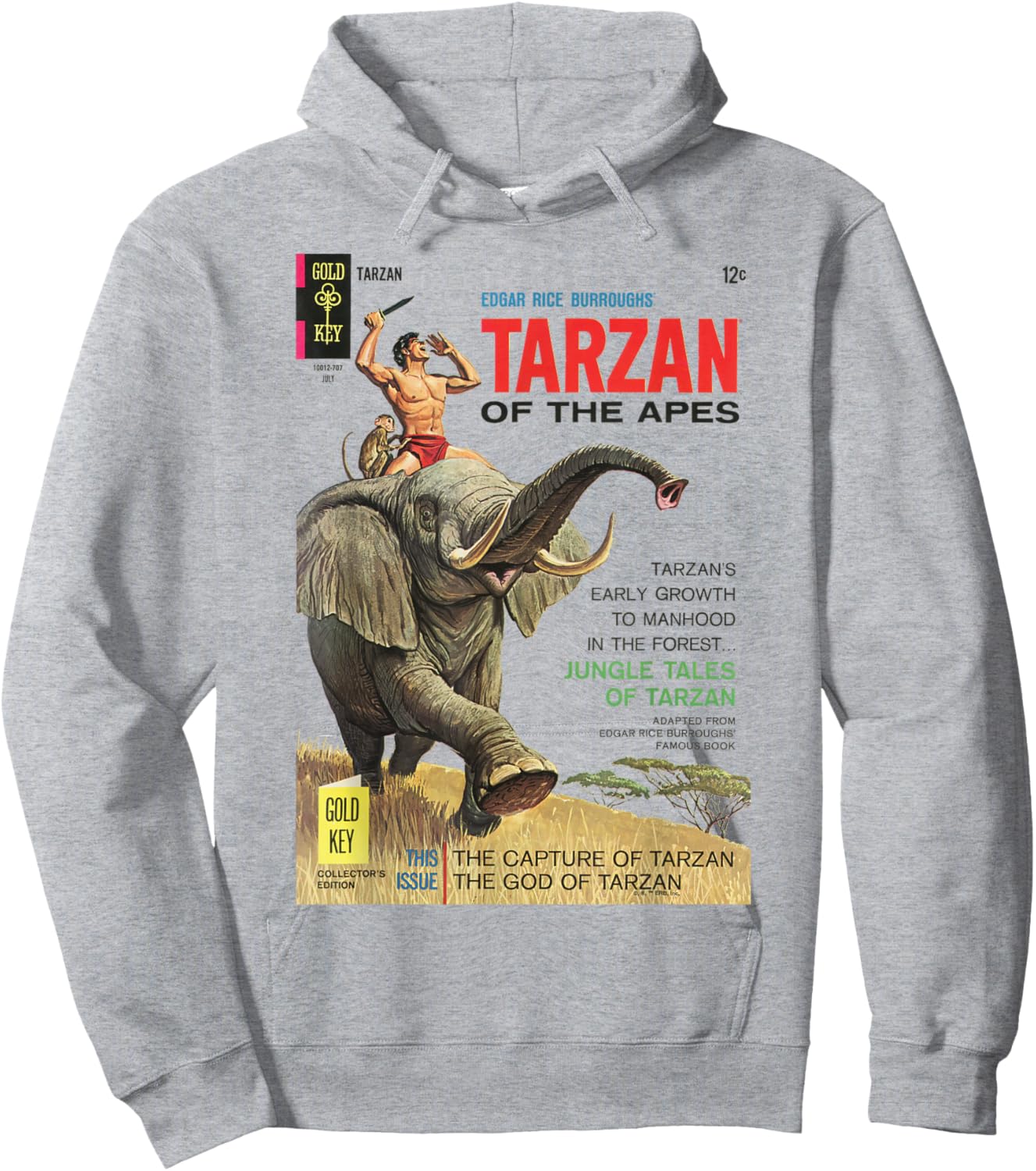 Tarzan Of The Apes Jungle Tales Cover Art Hoodie - Hoodie | Ash