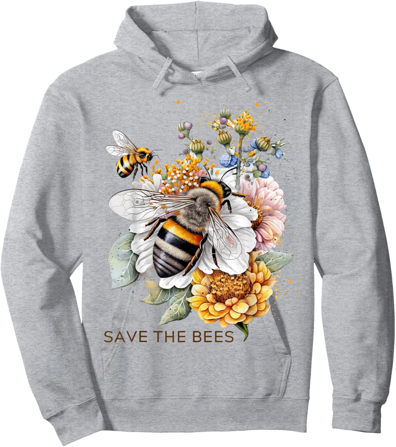 Save The Bees on Flowers Pollinators Love Bees Hoodie - Hoodie | Ash