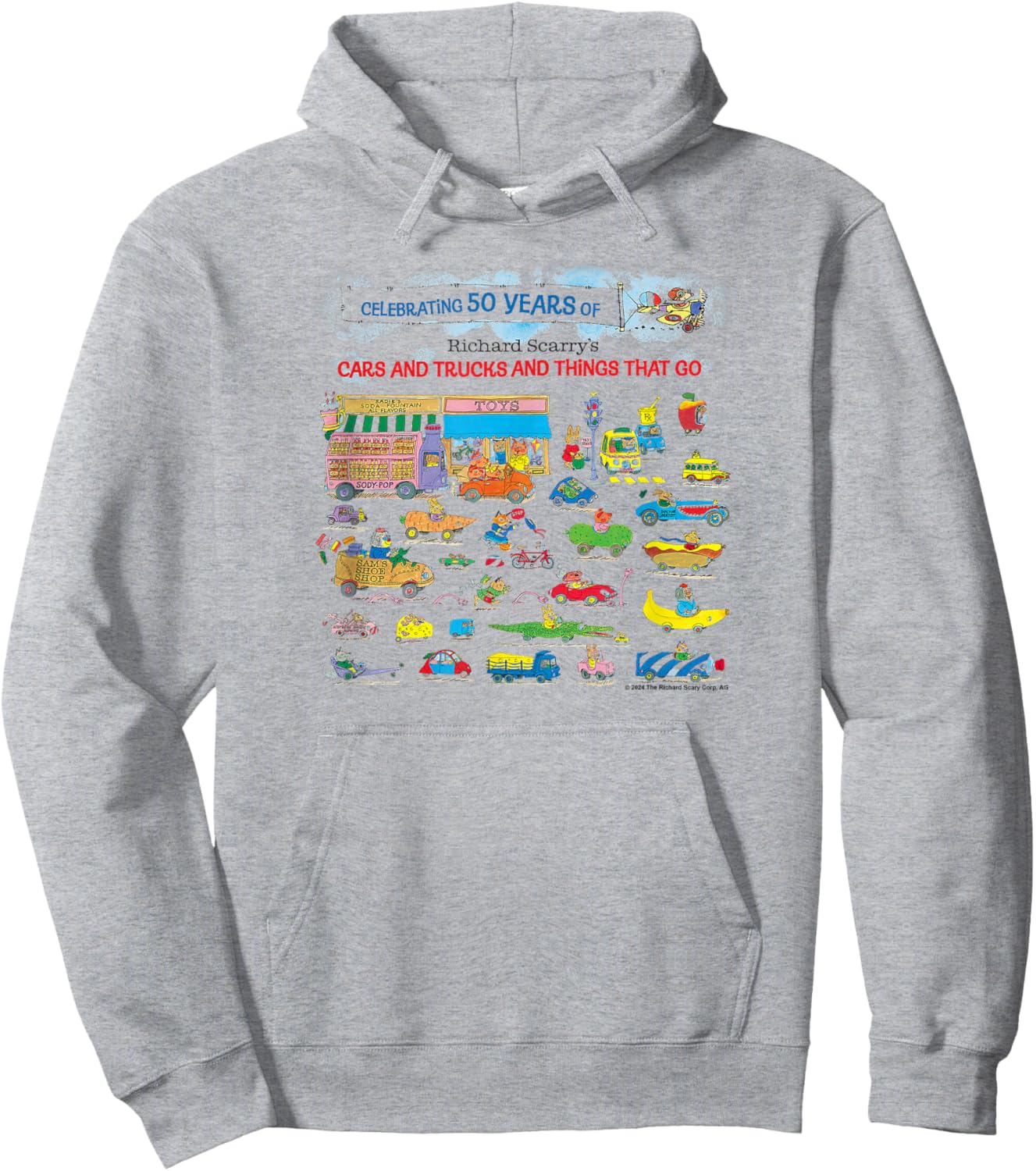 Richard Scarry 50 Year Banner Hoodie - Hoodie | Ash