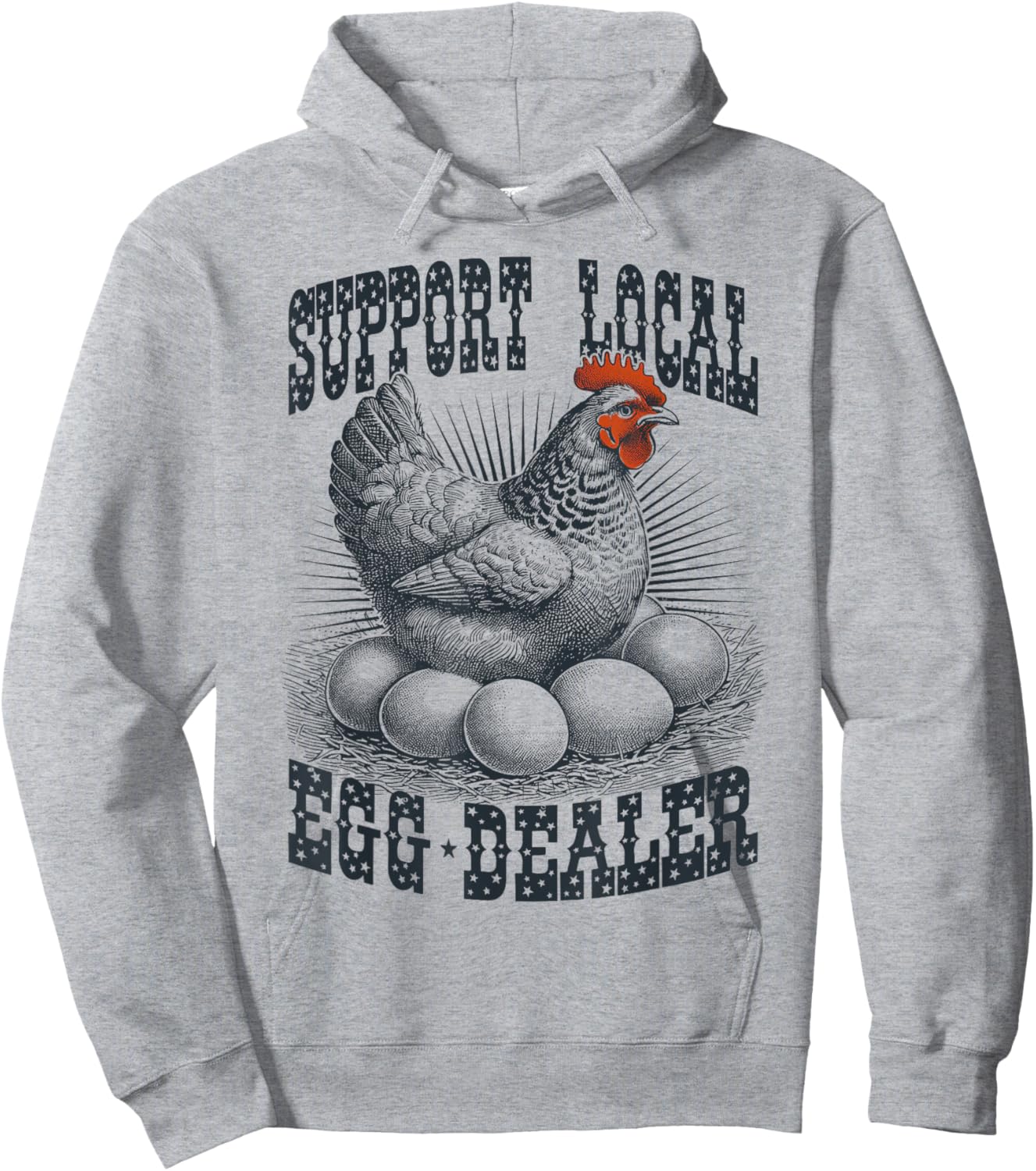 Funny Support Local Egg Dealer Farmers Chickens Hoodie - Hoodie | Ash