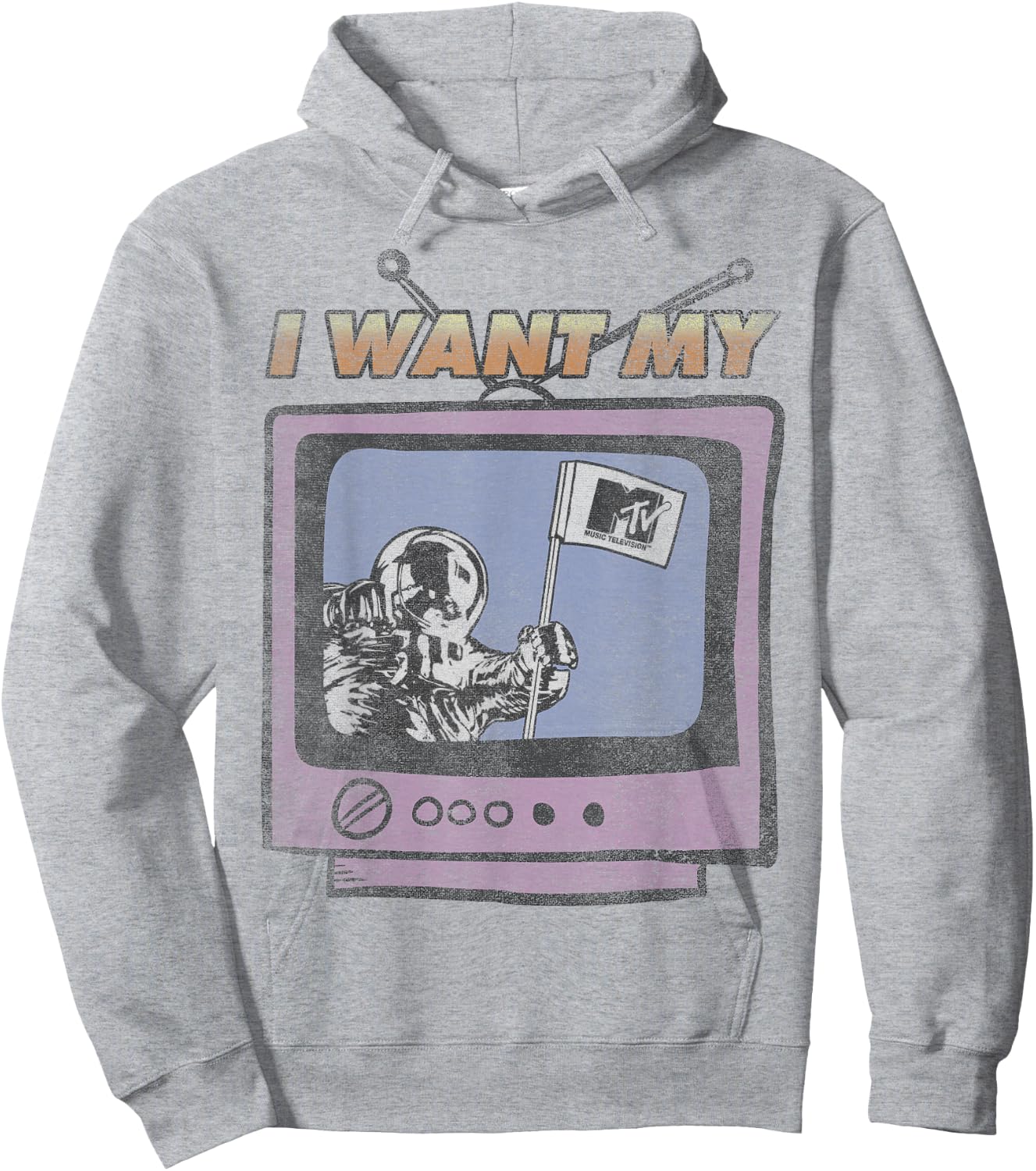 MTV I Want My MTV Moon Man TV Logo Hoodie - Hoodie | Ash