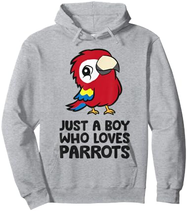 Just a Boy Who Loves Parrots Cute Scarlet Macaw Hoodie - Hoodie | Ash