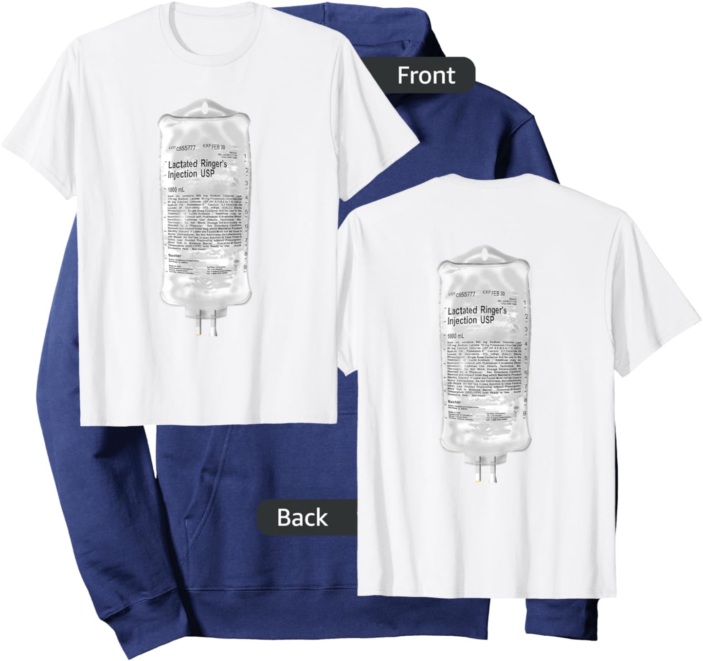 Lactated Ringers IV Fluids Hoodie - Hoodie | Navy