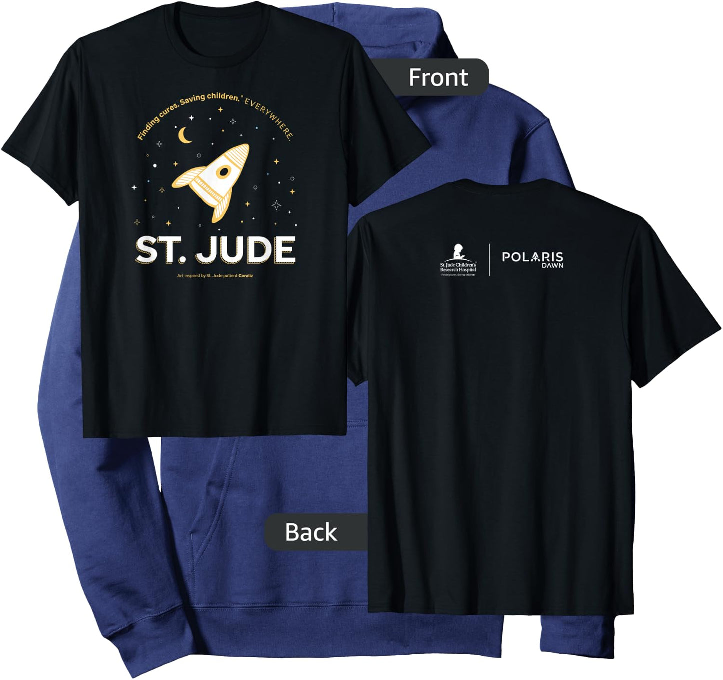 St. Jude Patient Coraliz Moon Hoodie - Hoodie | Navy