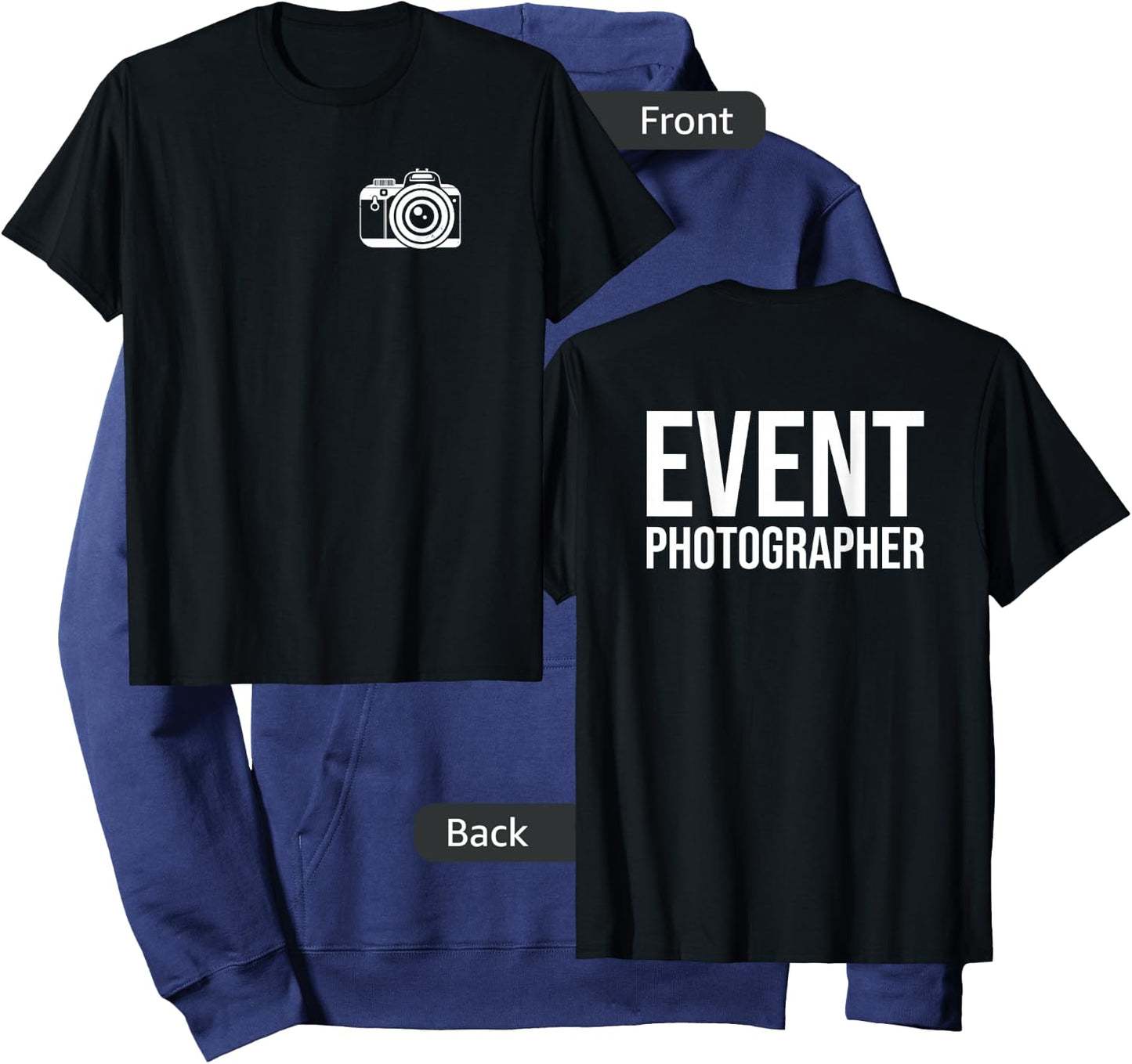 Event Photographer Front- and Back Print Hoodie - Hoodie | Navy
