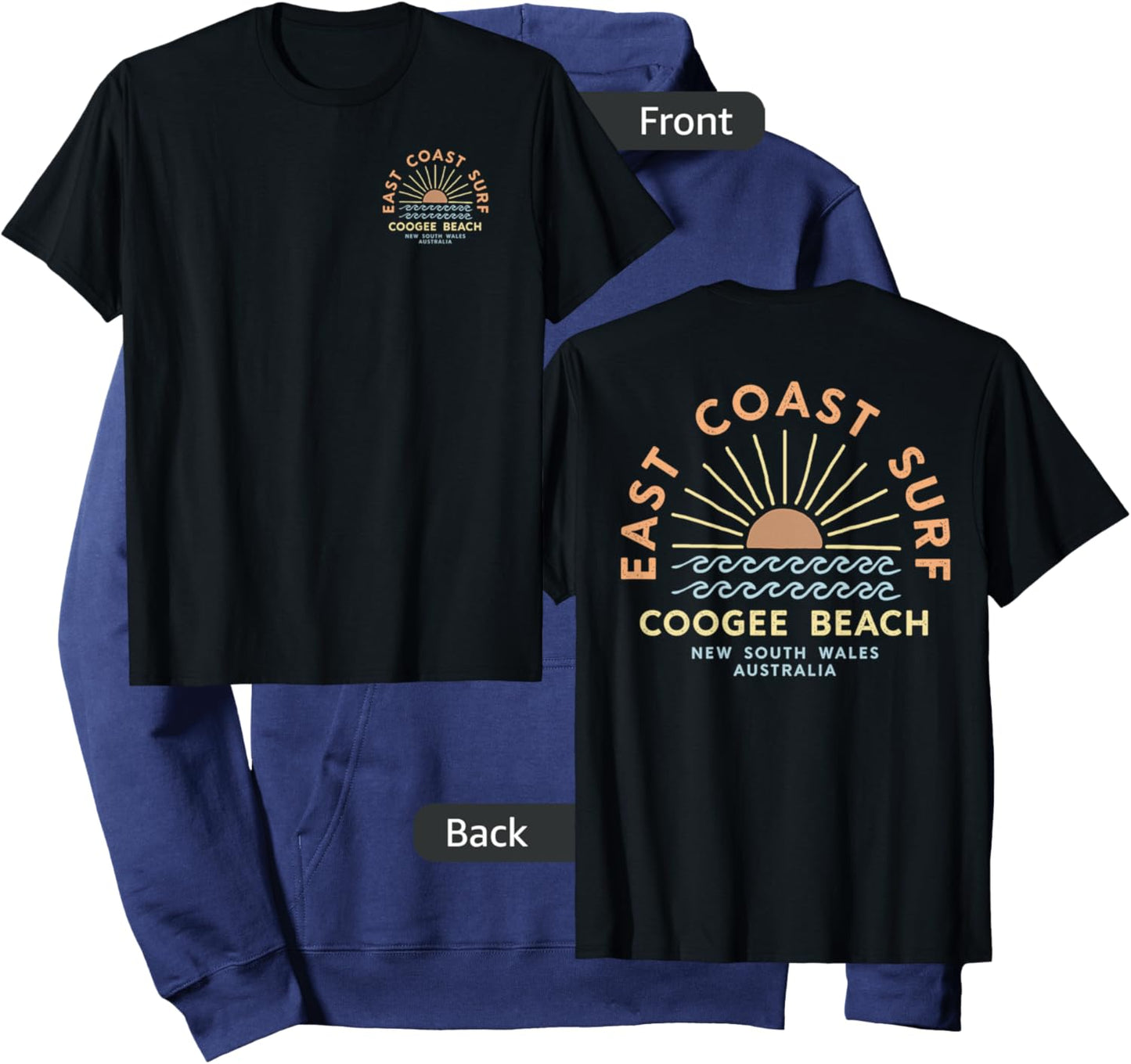 Coogee Beach Australia Souvenir 2-sided Hoodie - Hoodie | Navy