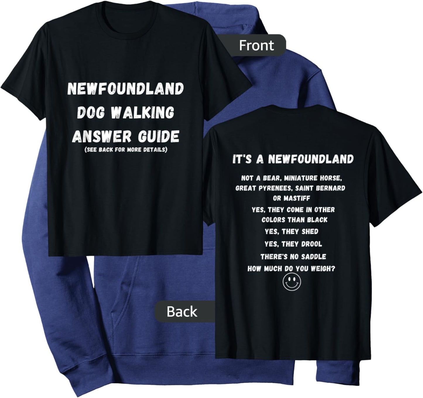 Funny Newfoundland Dog Walking Answer Guide Hoodie - Hoodie | Navy