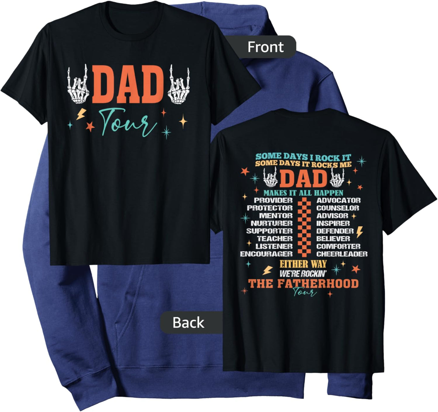The Fatherhood Tour Dad Joke Rockin' Dad Hoodie - Hoodie | Navy