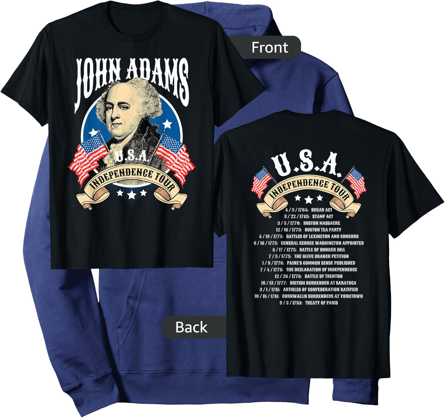 John Adams Shirt USA Independence Tour Hoodie - Hoodie | Navy