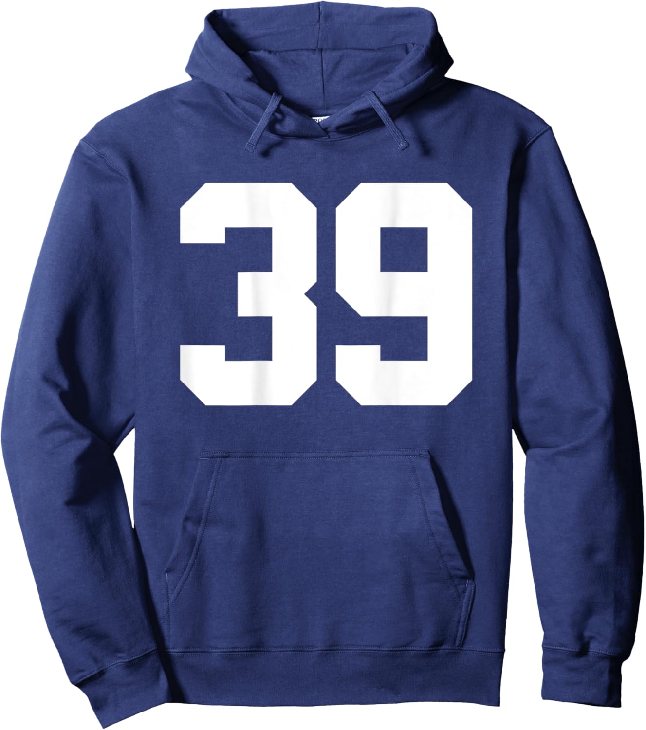 Number 39 (on Back) Sports Team Jersey Number Hoodie - Hoodie | Navy