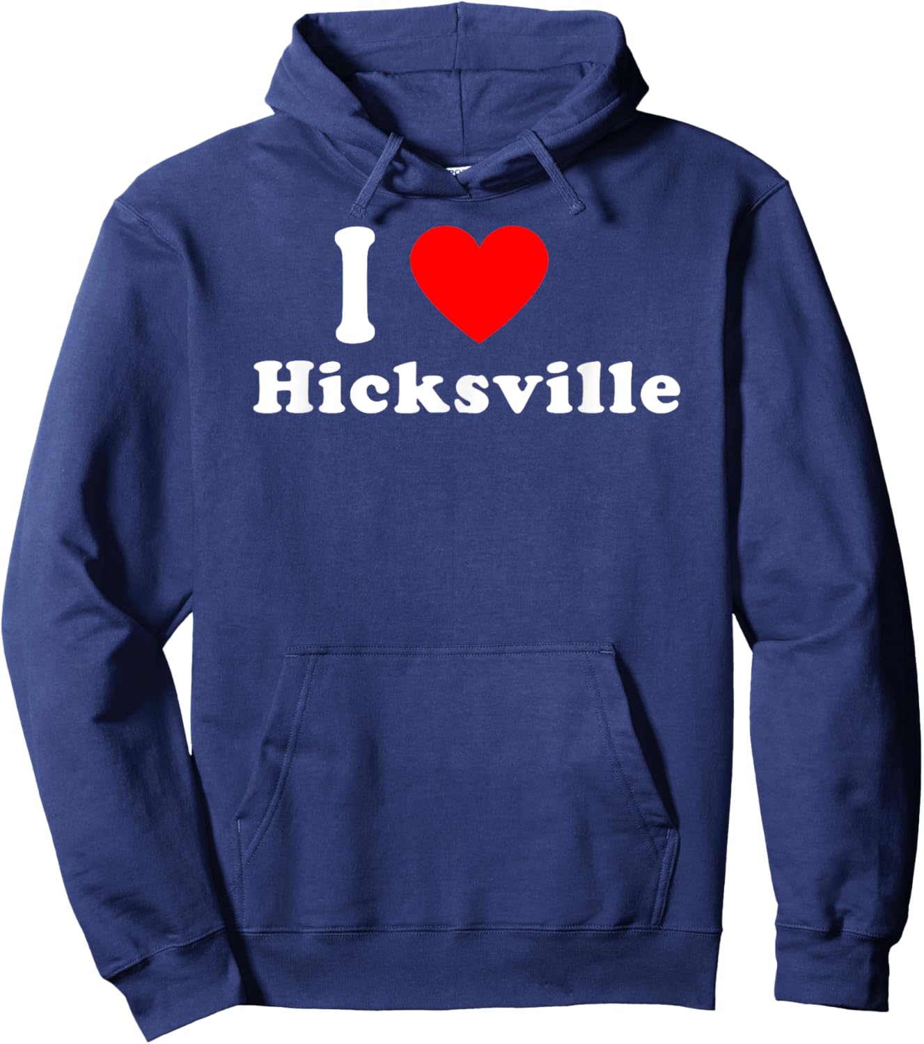 I Love Hicksville USA Hometown Classic Hoodie - Hoodie | Navy
