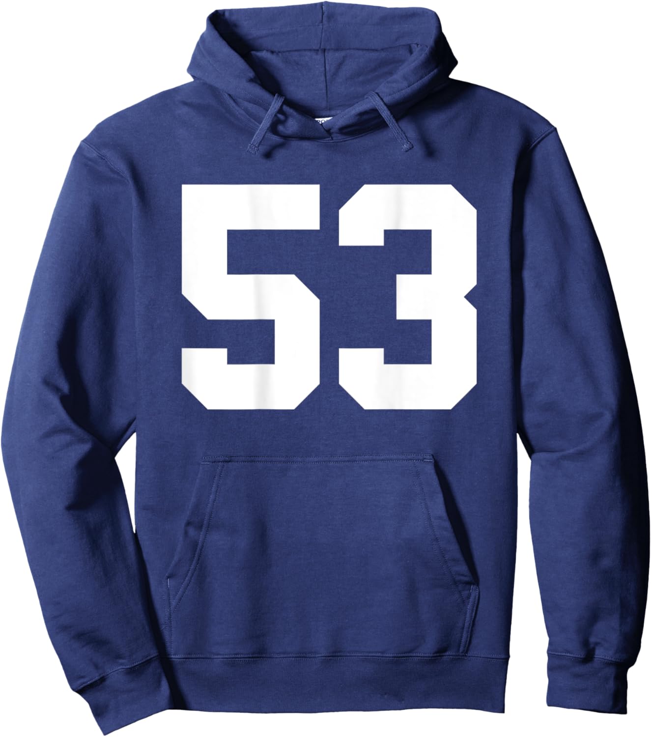 Number 53 (on Back) Sports Team Jersey Number Hoodie - Hoodie | Navy