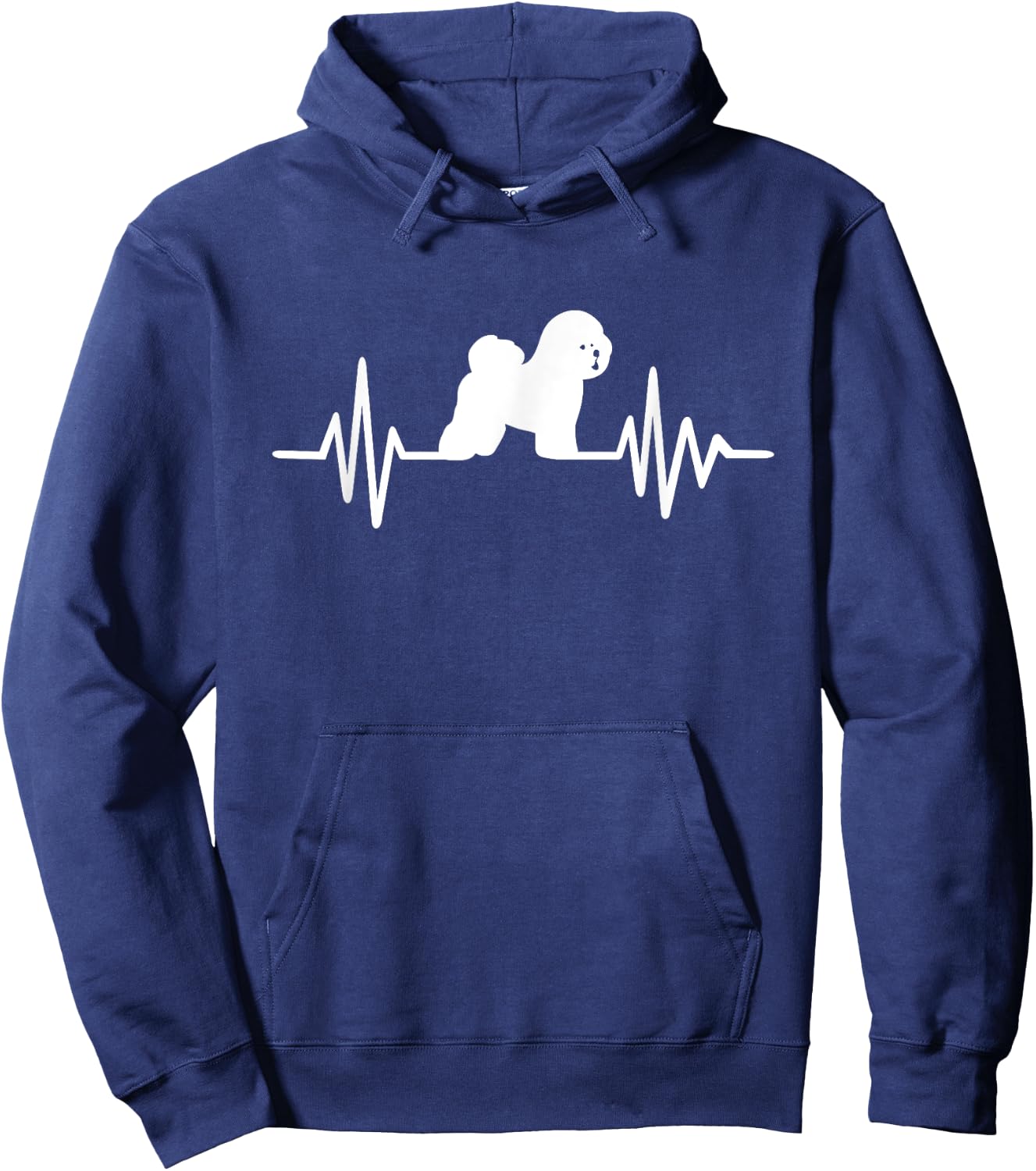 Heartbeat Bichon Frise Hoodie - Hoodie | Navy