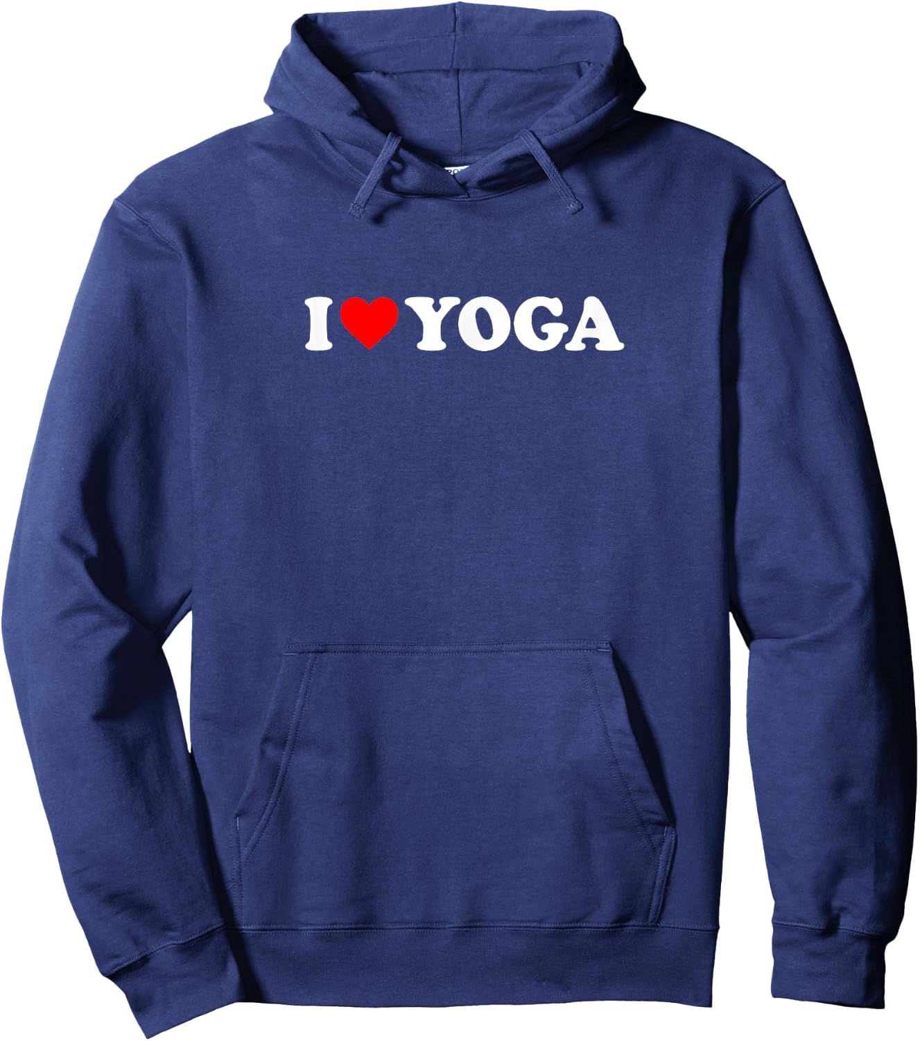 I Love Heart Yoga Simple Cute Funny Hoodie - Hoodie | Navy