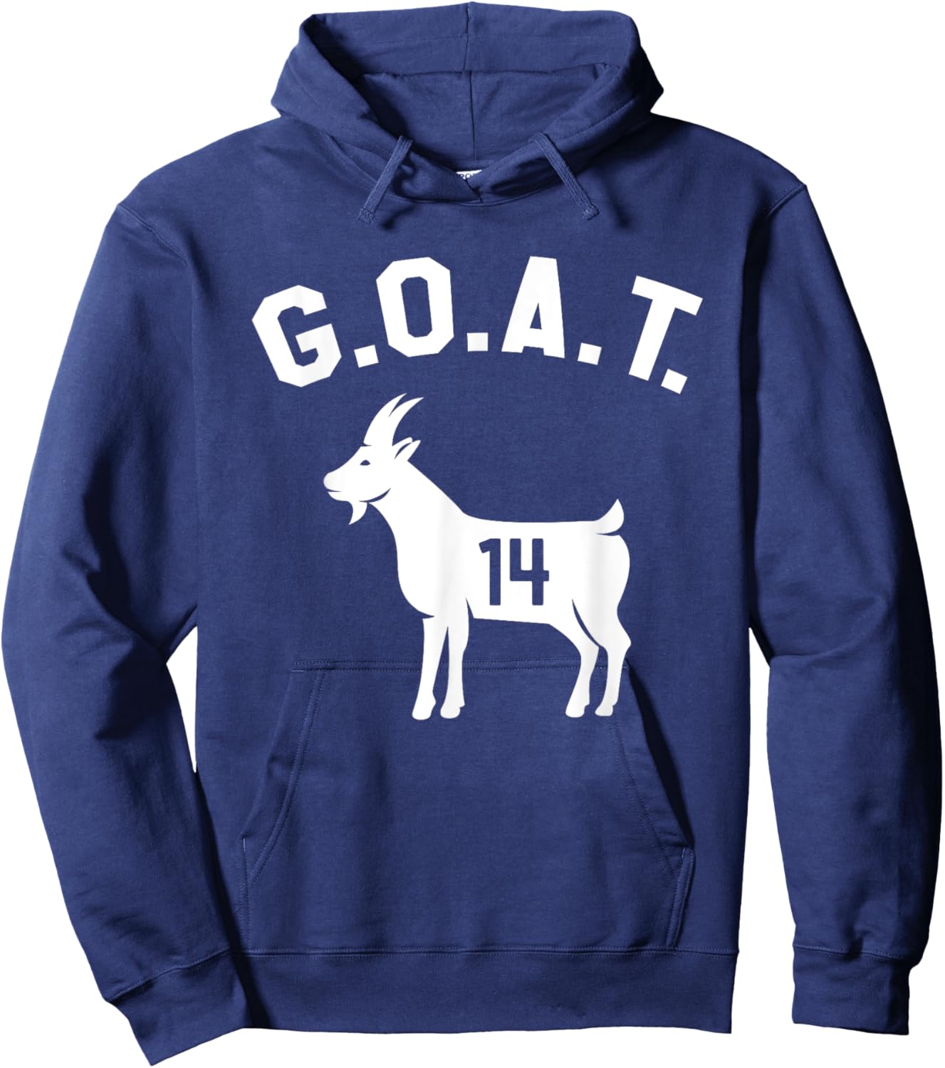 GOAT Number 14 Greatest Of All Time Dad Joke Hoodie - Hoodie | Navy
