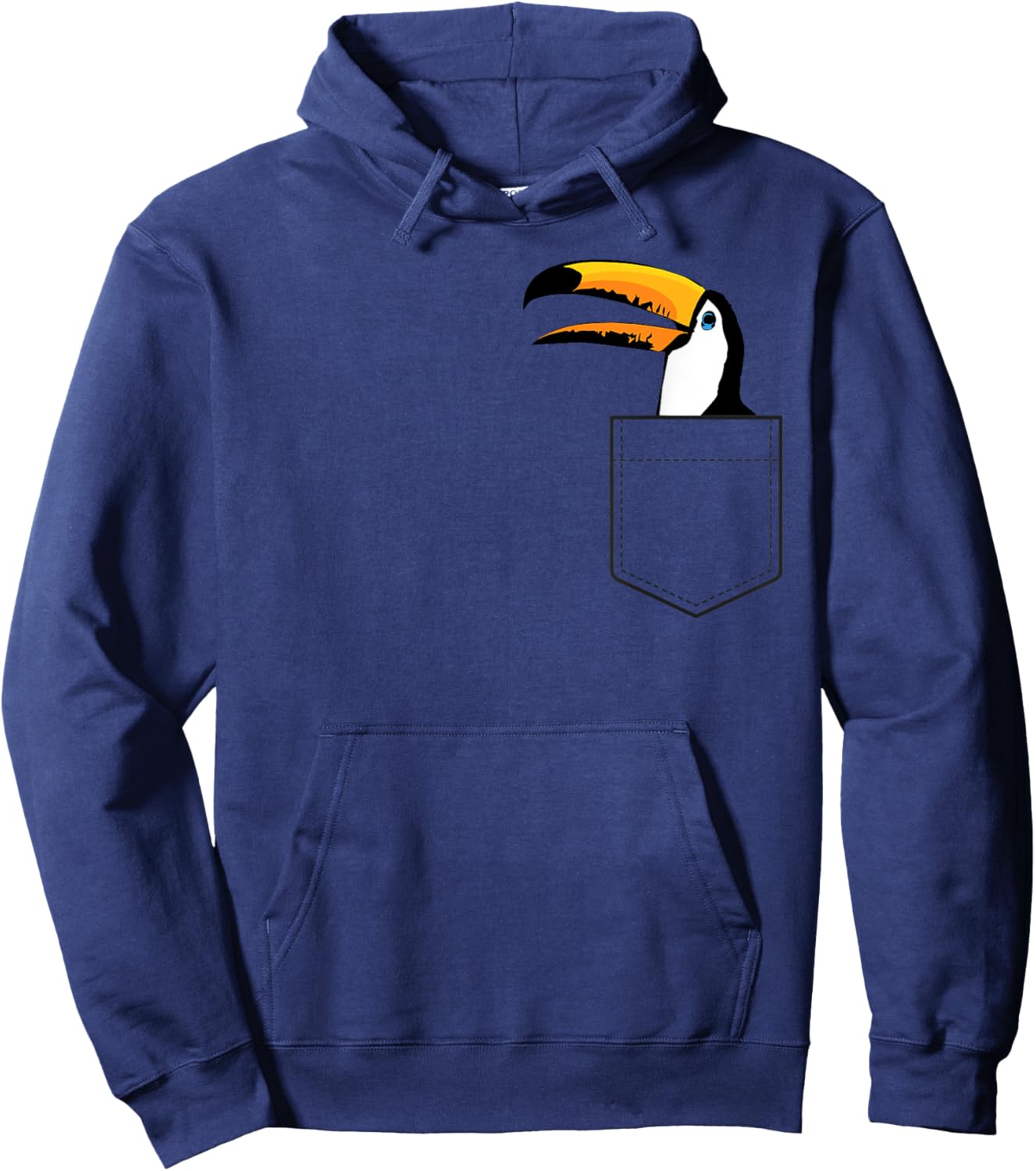 Tiny Toucan Companion: Colorful Pocket Friend Hoodie - Hoodie | Navy