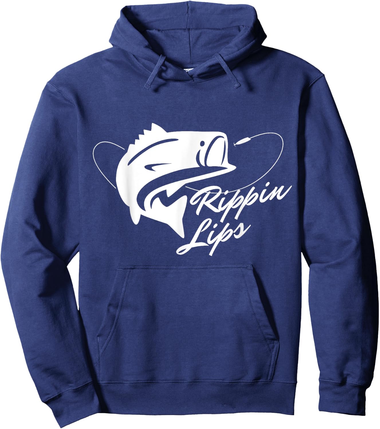 Bass Fishing Rippin' Lips Hoodie - Hoodie | Navy