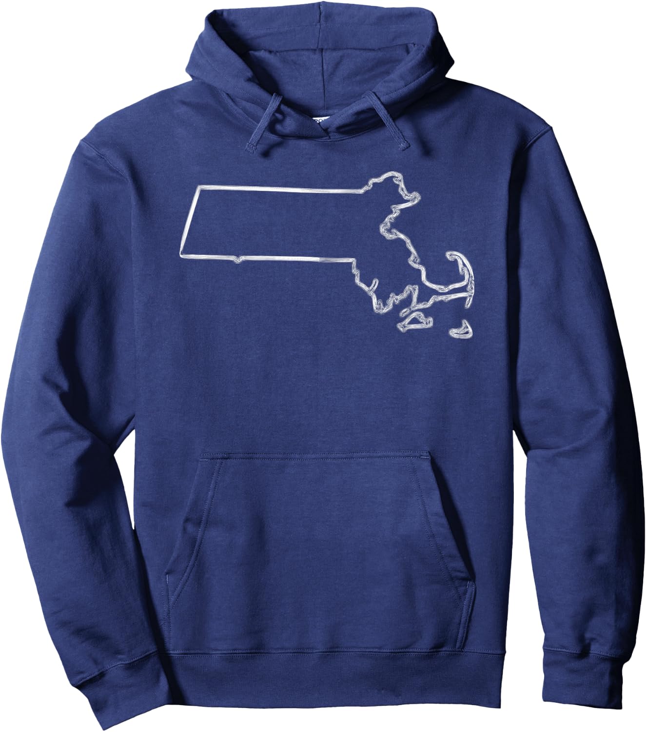 Massachusetts state outline Hoodie - Hoodie | Navy