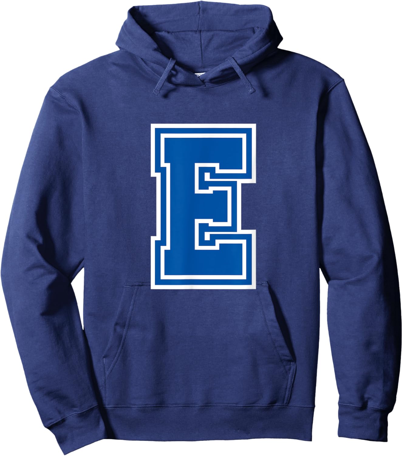 Blue Letter E Monogram Initial Hoodie - Hoodie | Navy
