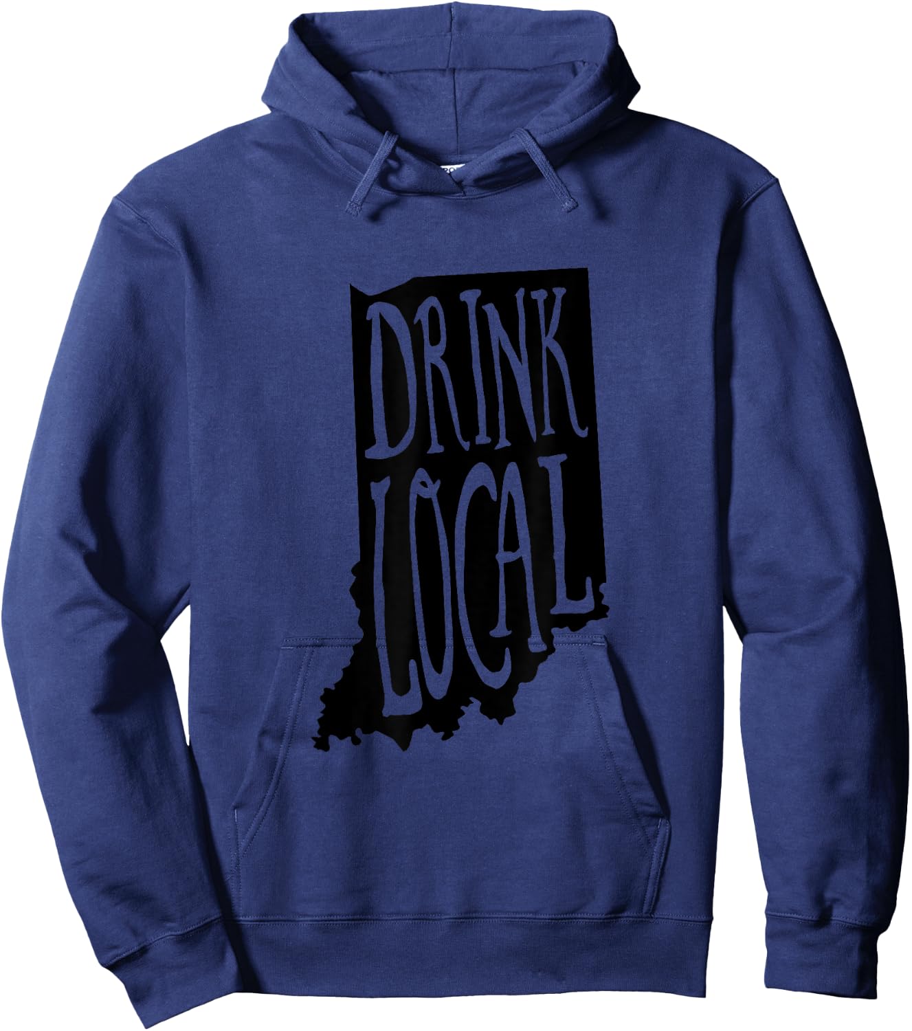 Drink Local Indiana State Outline Craft Beer Hoodie - Hoodie | Navy