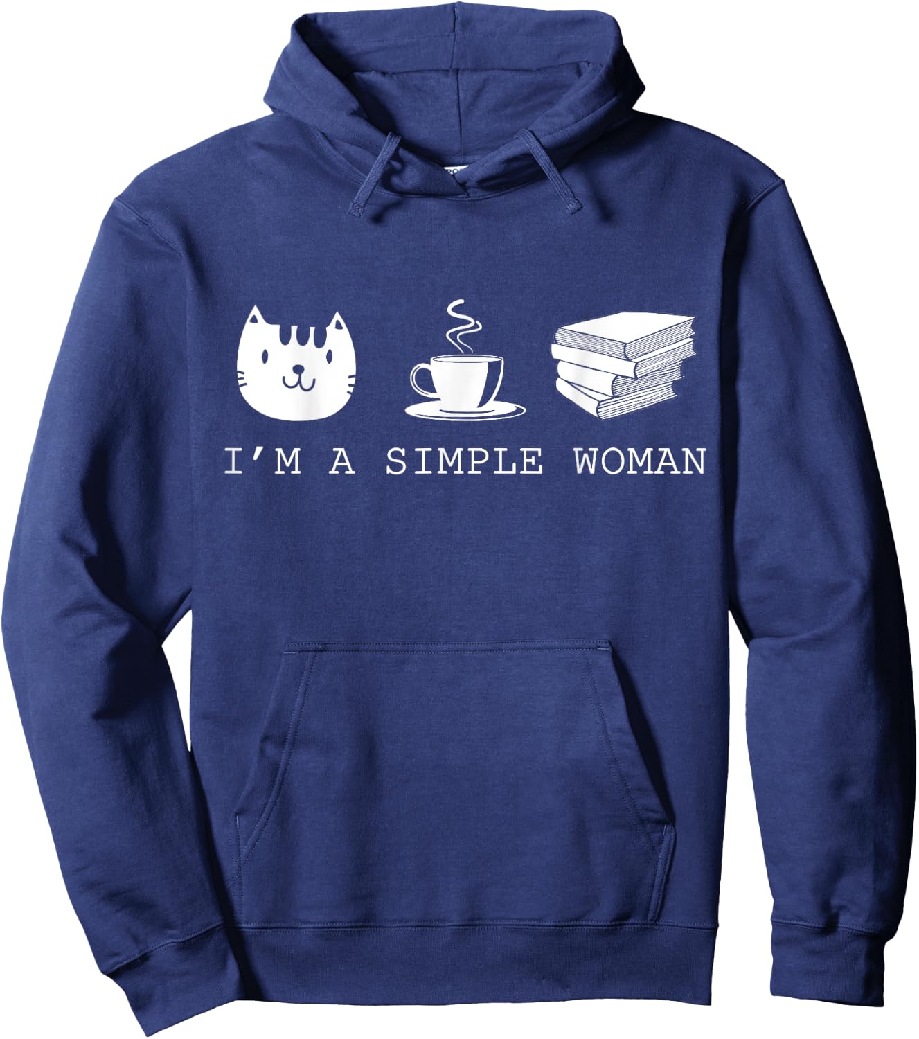 Books Tea Cat Hoodie - Hoodie | Navy