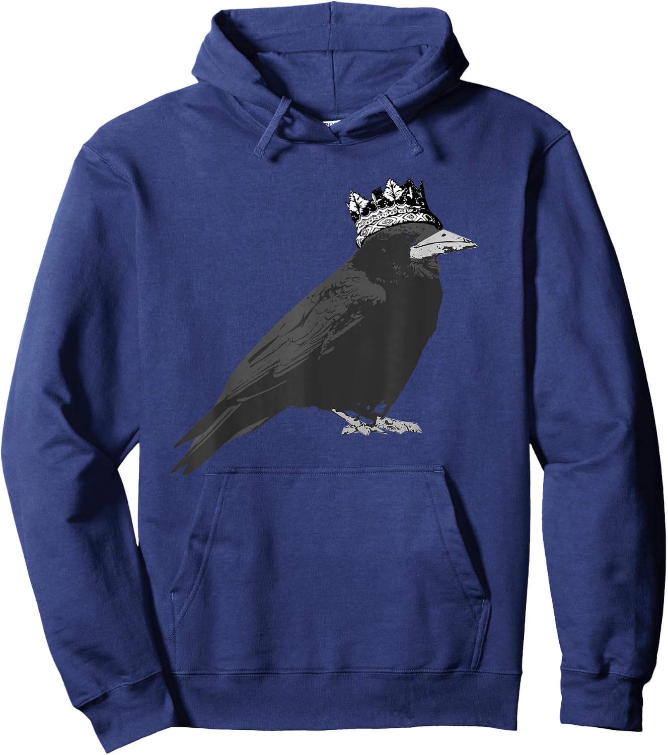 King Crow Raven with Crown Bird Hoodie - Hoodie | Navy