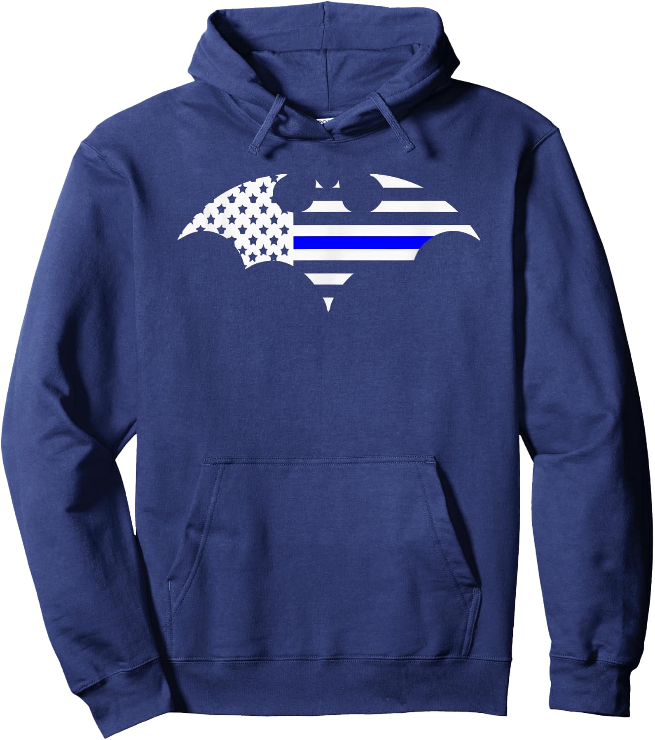 Thin Blue Line Bat Flag Police Support Shirt Hoodie - Hoodie | Navy