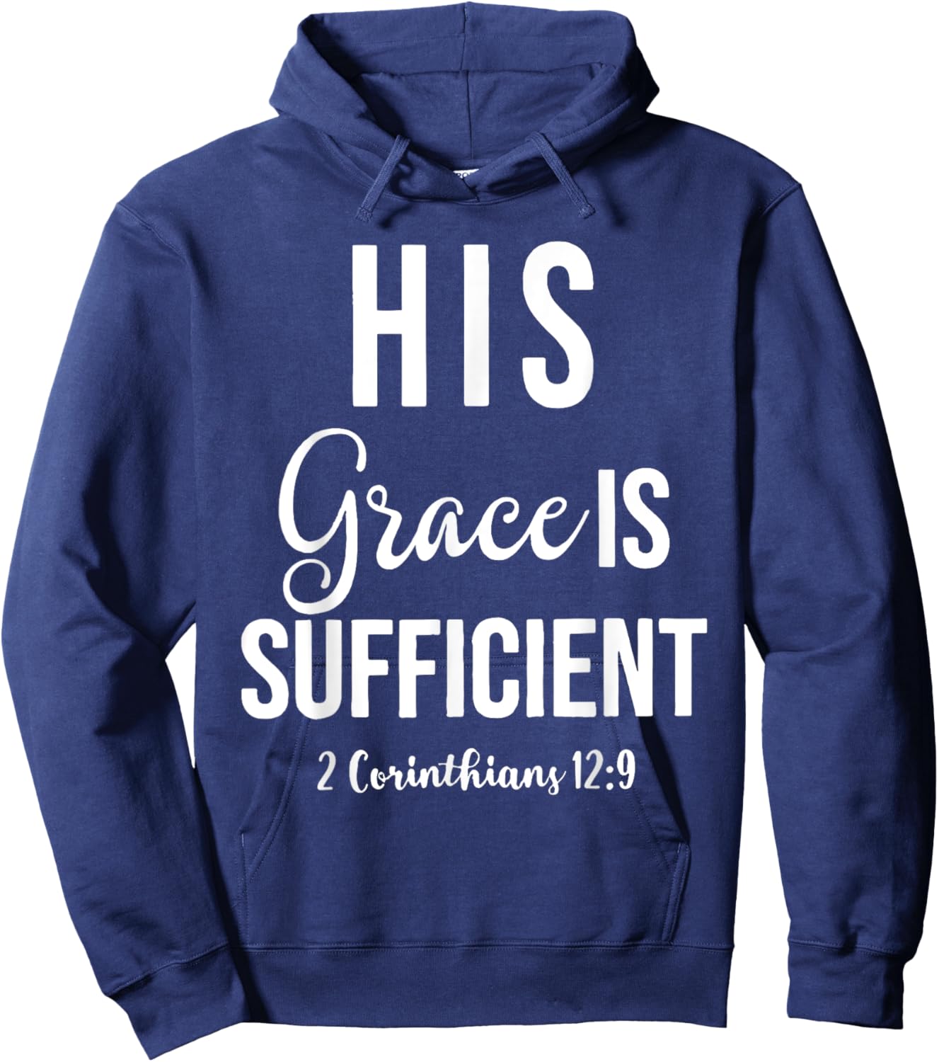 His Grace is Sufficient, Christian Hoodie - Hoodie | Navy
