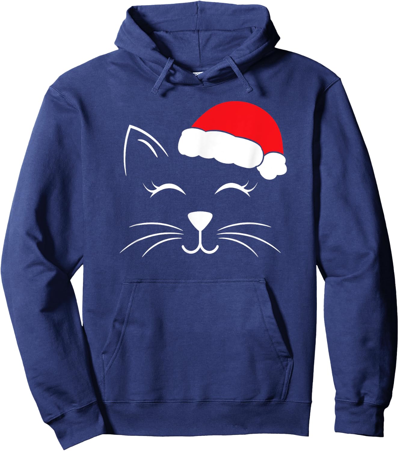 Cute Santa Cat Lover Christmas Men Women Kids Hoodie - Hoodie | Navy